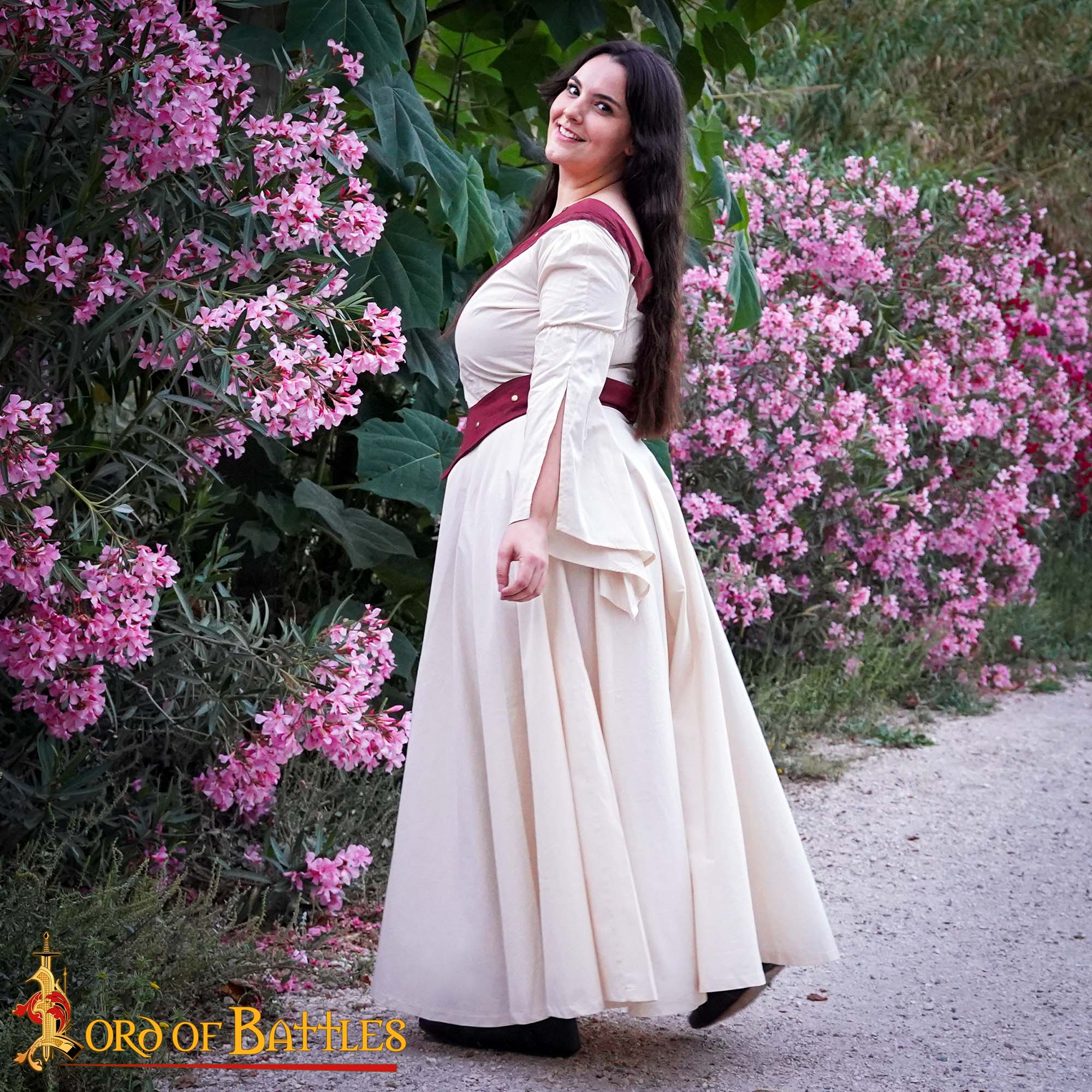 Vestido medieval campesina de algodón - crudo - imagen 2