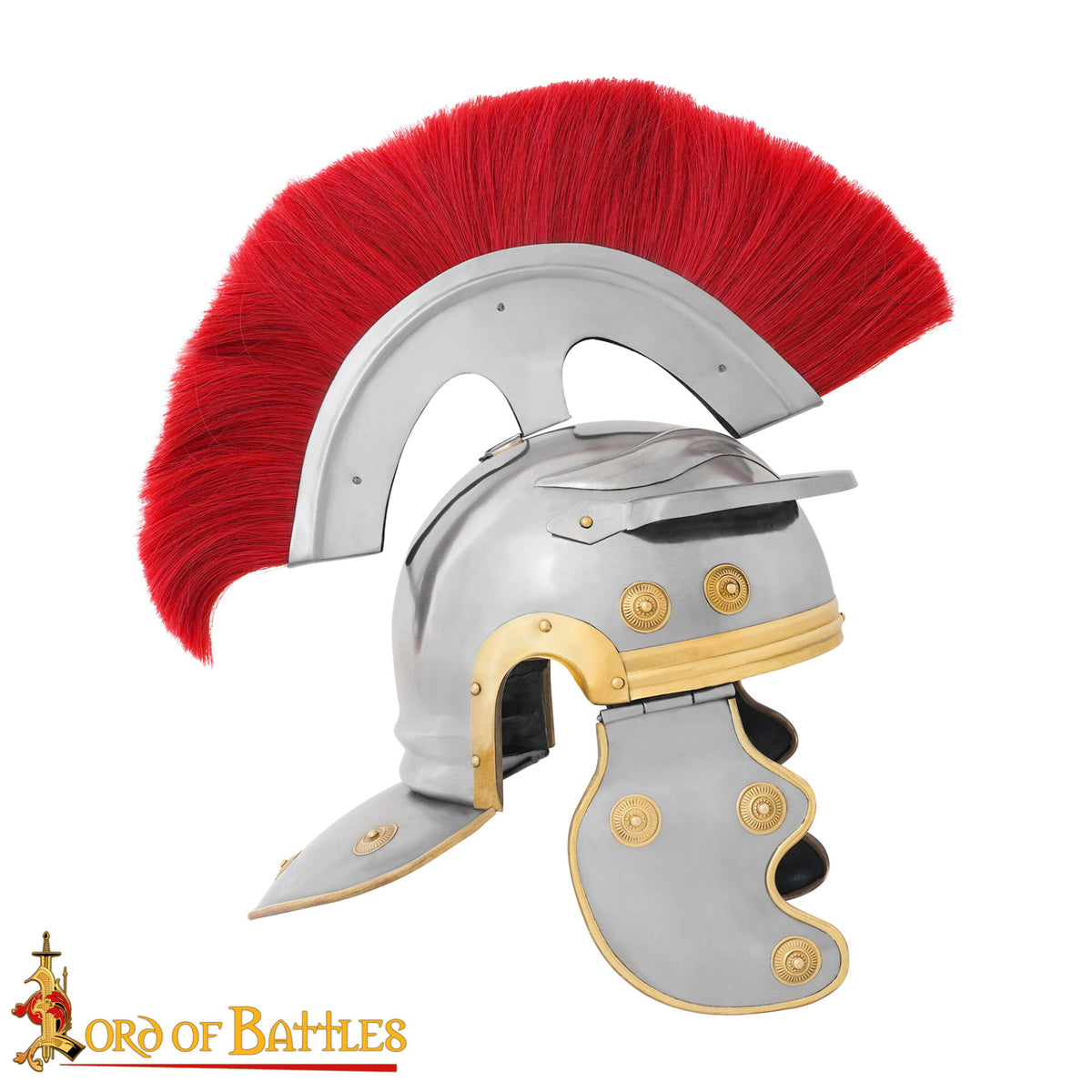 Casco de Centurión Romano con Cresta Roja y Adornos en Latón - imagen 12