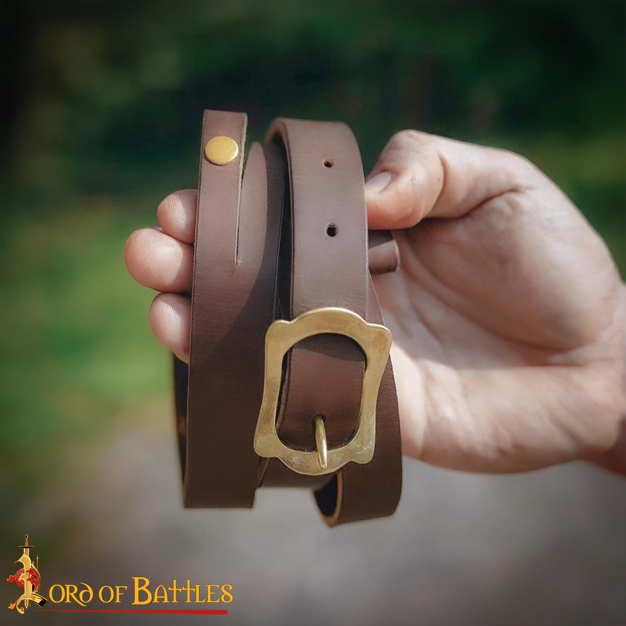 Bandolera romana de cuero genuino para espada — hecha a mano - imagen 7