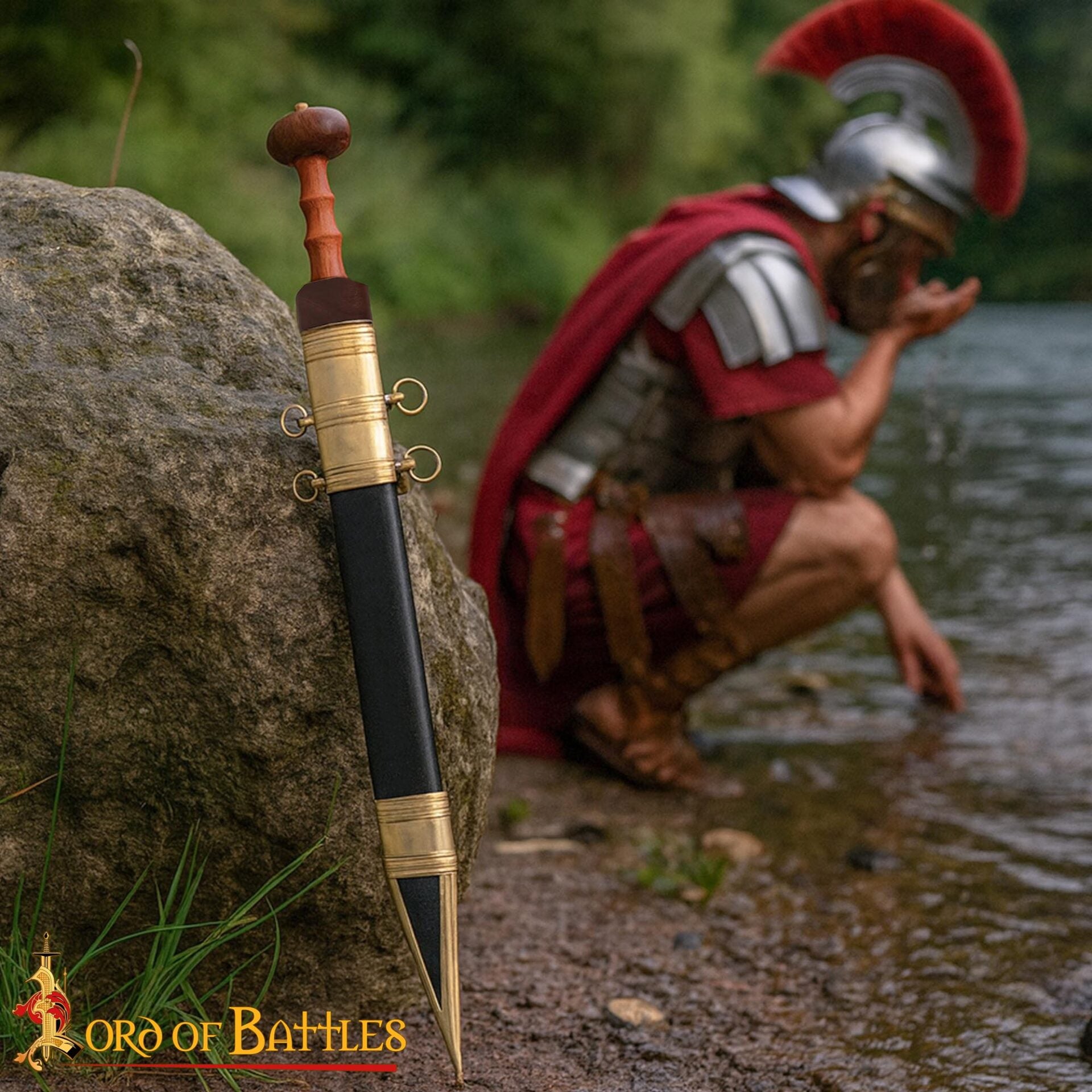 Gladius Pompeya — Espada romana de colección con vaina en cuero y remates de latón - imagen 2