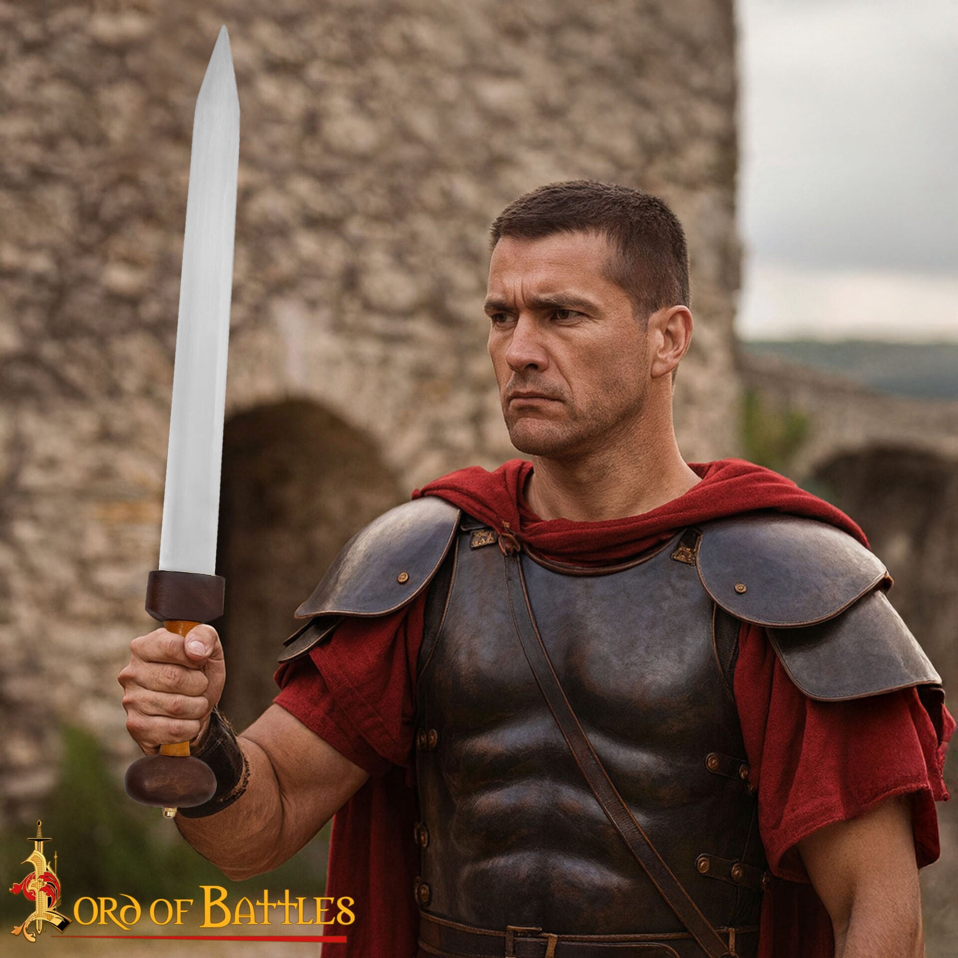 Gladius Pompeya — Espada romana de colección con vaina en cuero y remates de latón - imagen 9
