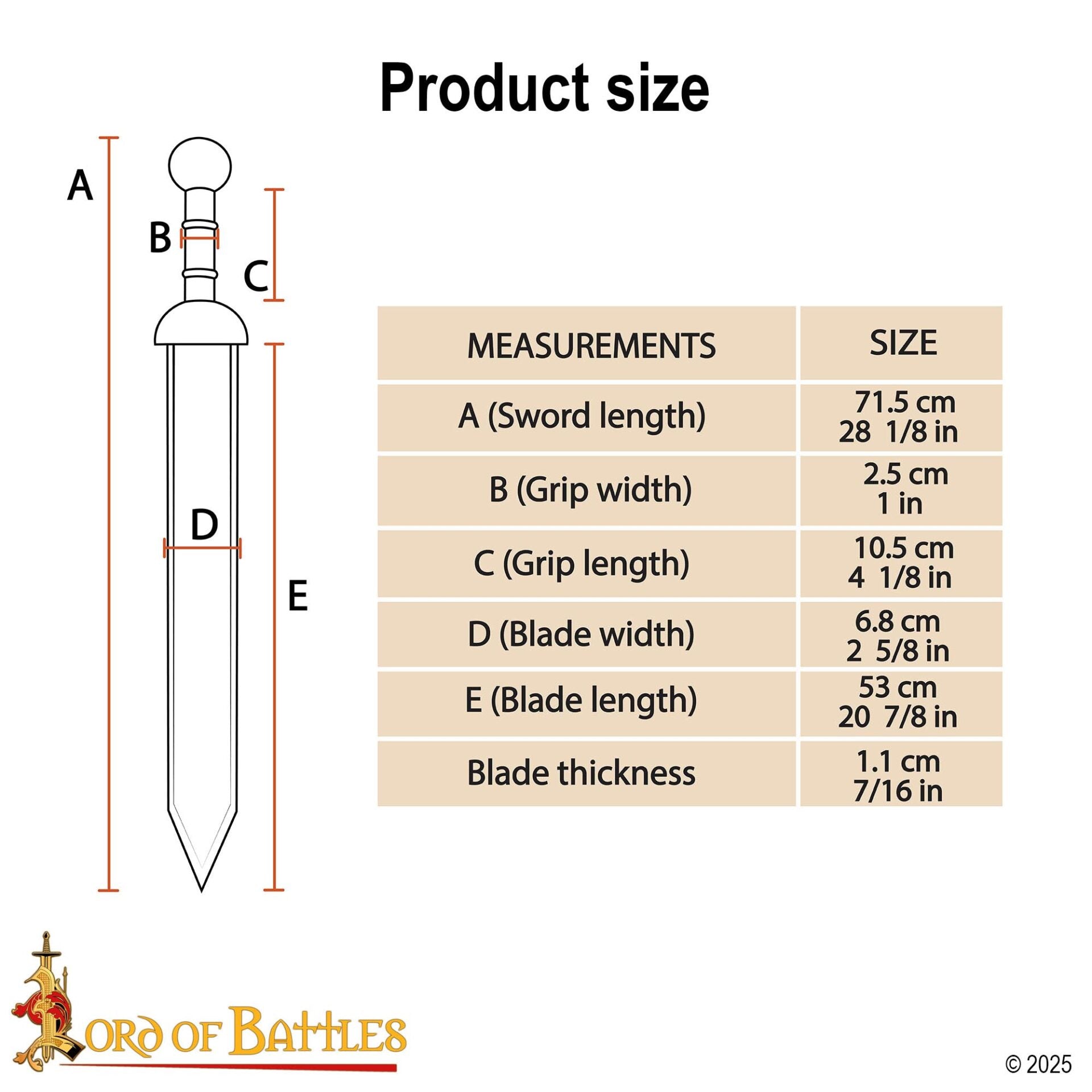 Gladius de Entrenamiento en Madera - Espada Romana de Práctica - imagen 3