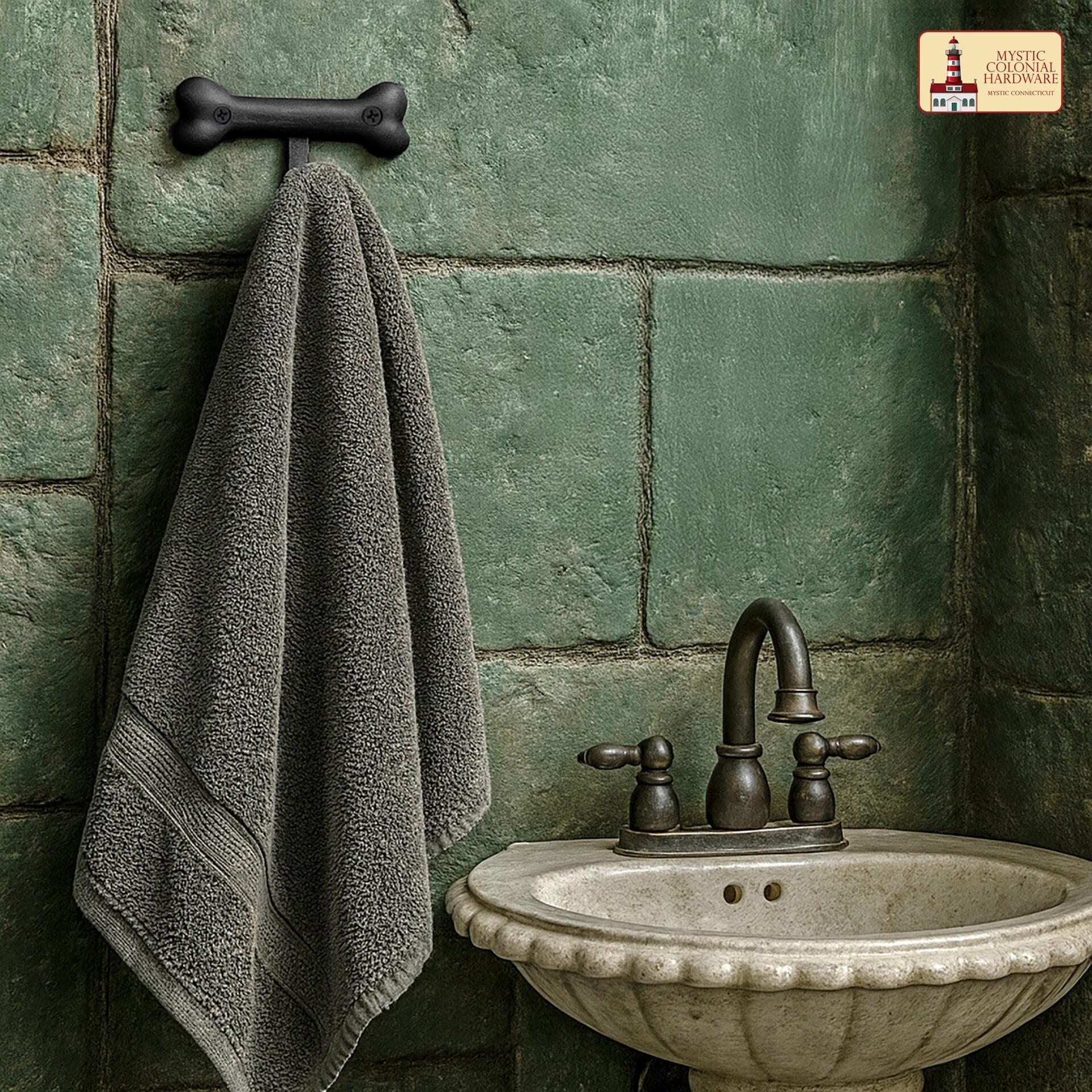 Ganchos de pared de hierro fundido, juego de 2 - negro - imagen 5