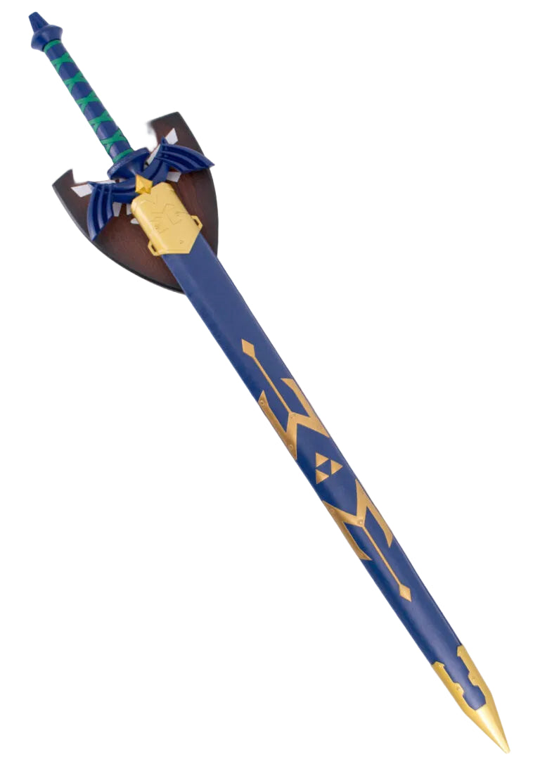 Espada Decorativa de Fantasía Zelda con Hoja Azul - Réplica No Oficial con Soporte