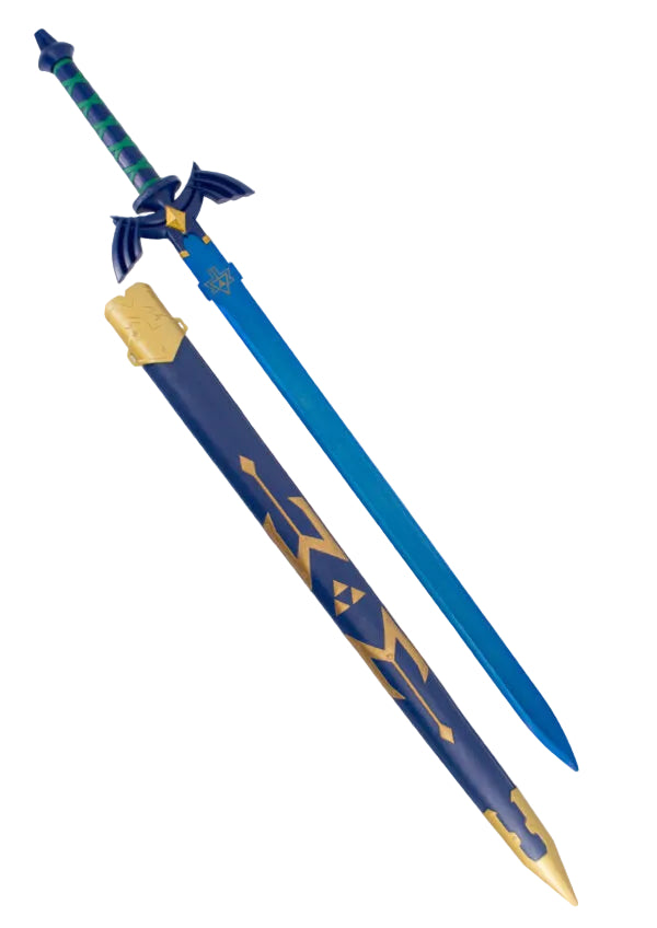 Espada Decorativa de Fantasía Zelda con Hoja Azul - Réplica No Oficial con Soporte