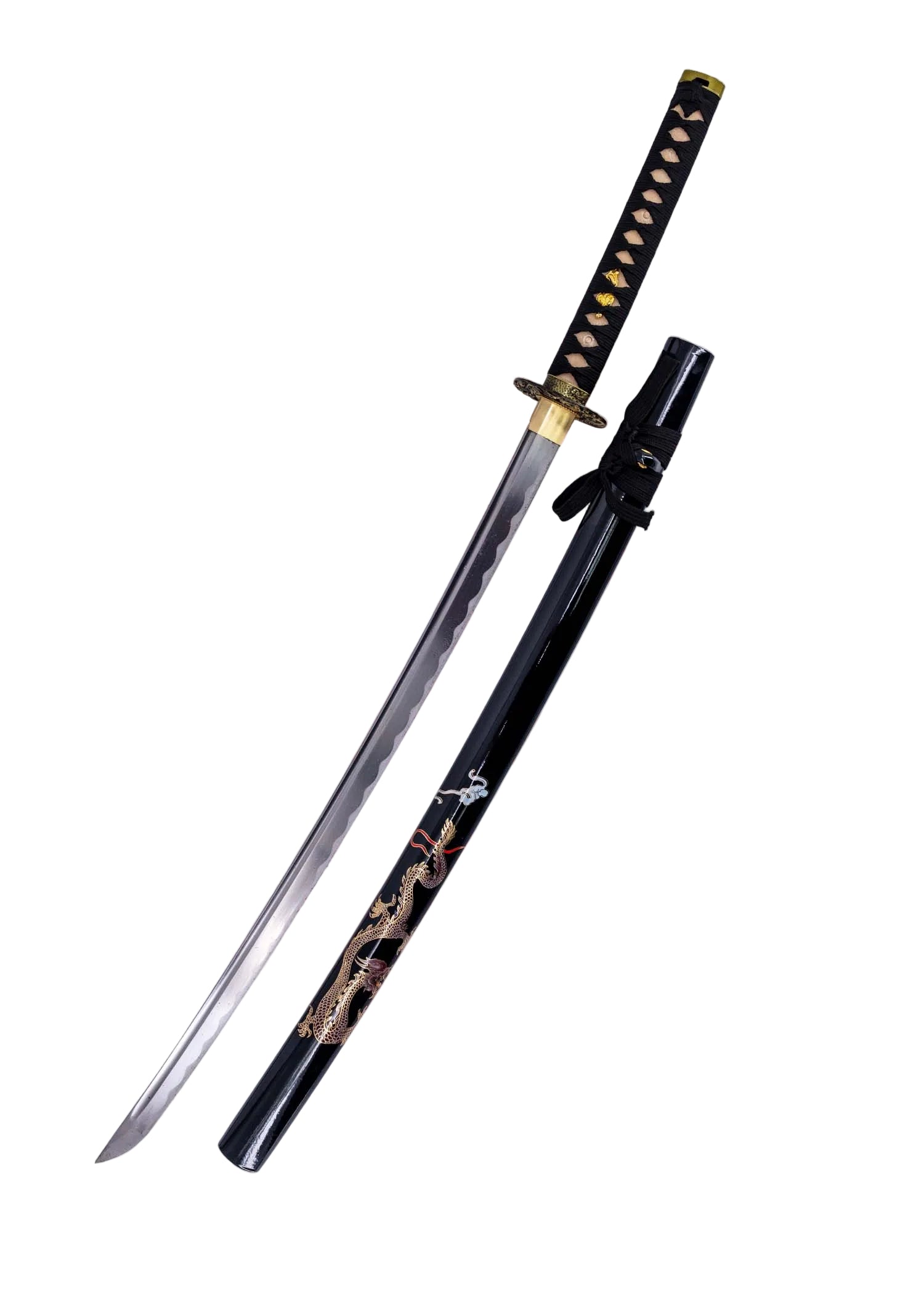 Katana Funcional Afilada Dragón Dorado Todo Medieval