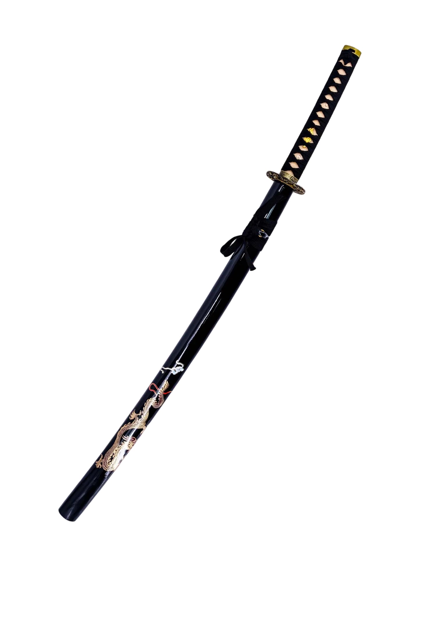 Katana Funcional Afilada Dragón Dorado Cerrada Todo Medieval