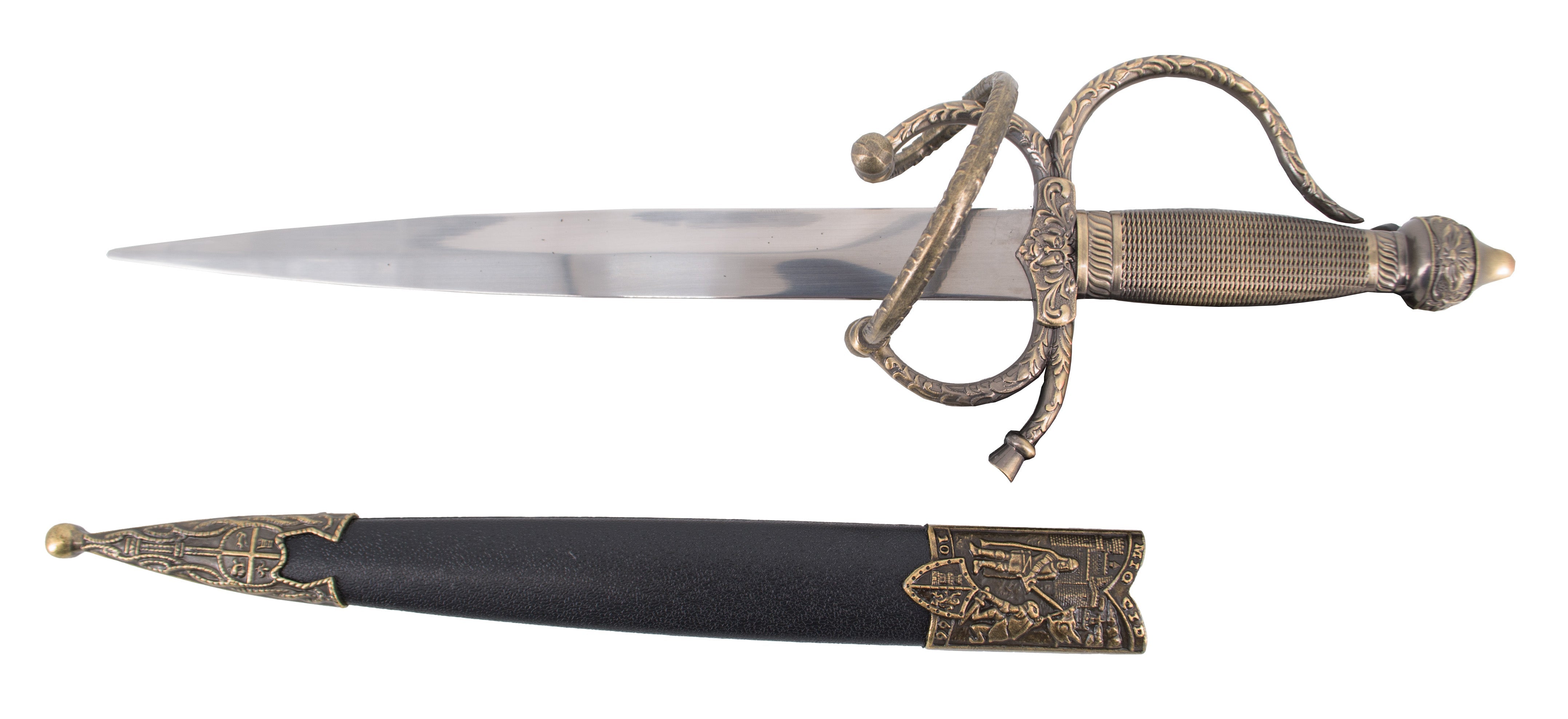 Imagen única de: Daga Colada Del Cid Con Funda Y Detalles En Bronce S0329B