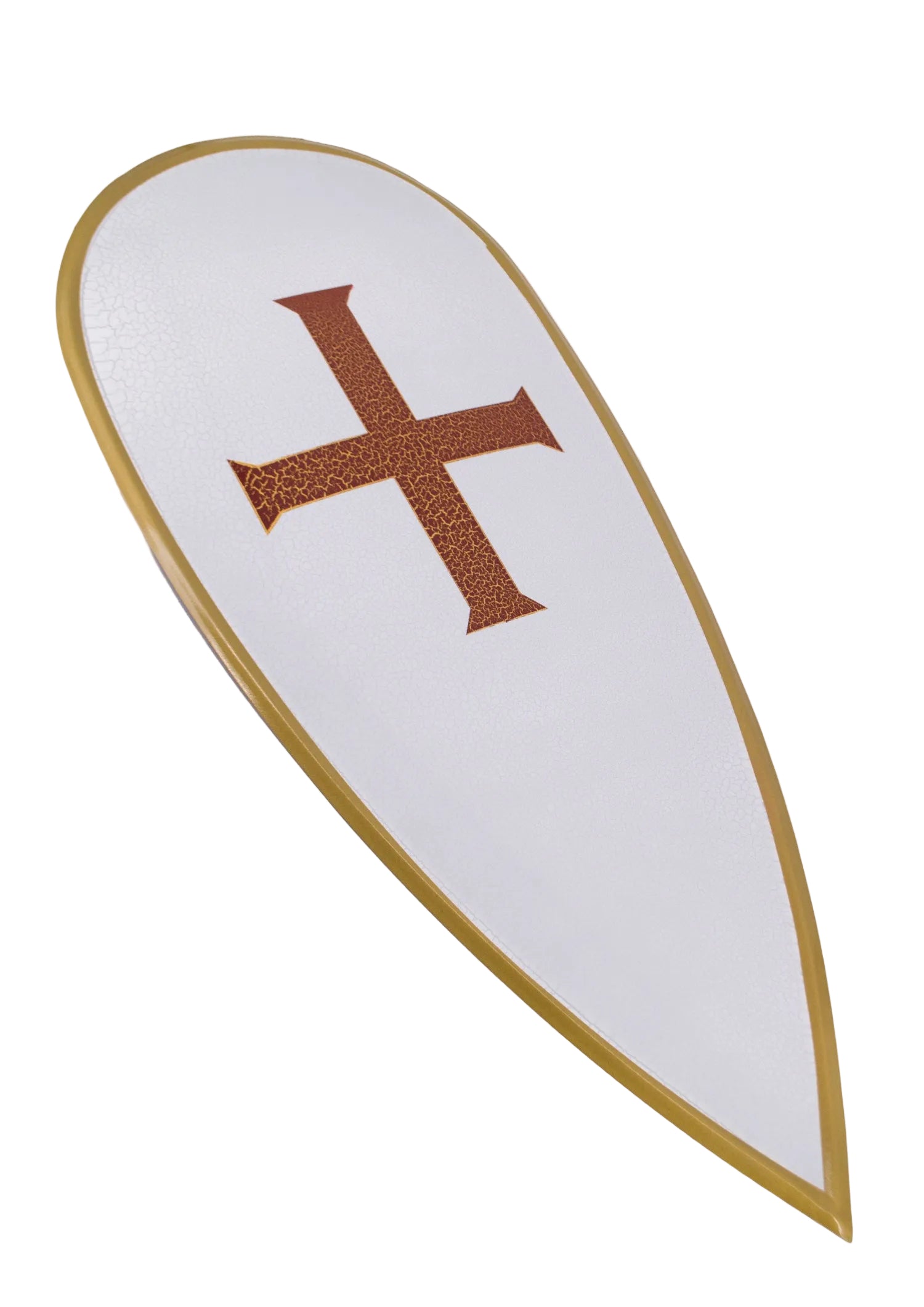Escudo Metálico Templario Alargado con Cruz Roja