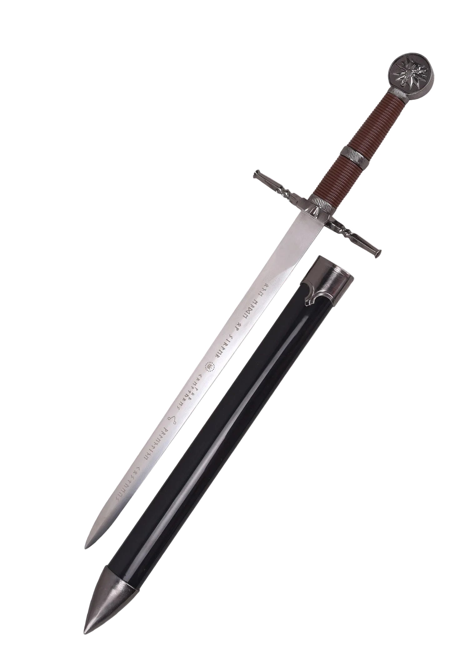 Imagen única de: Daga Decorativa The Witcher con Vaina y Soporte – Símbolo de Lobo