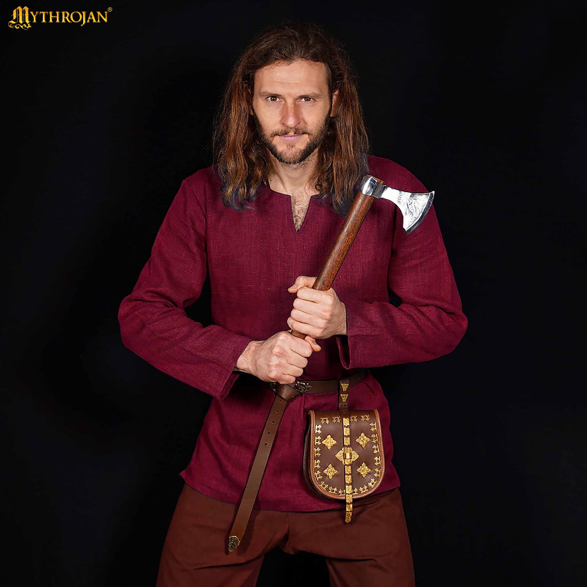 Túnica vikinga Sigrid de lino — corta para LARP y recreación - imagen 8