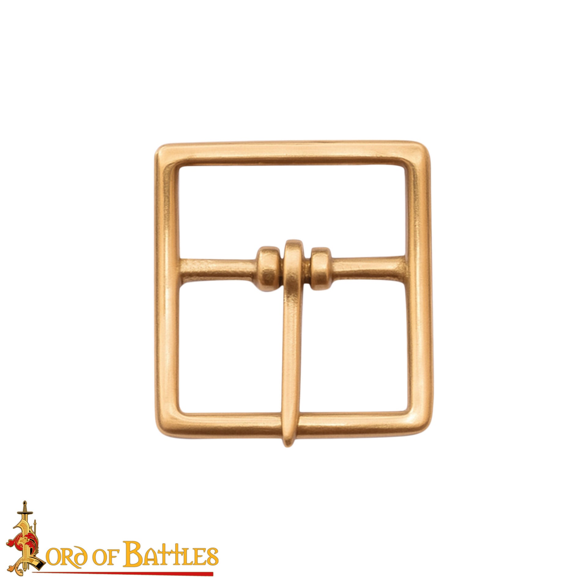Imagen única de: Hebilla Medieval de Latón para Cinturón - Rectangular Maciza