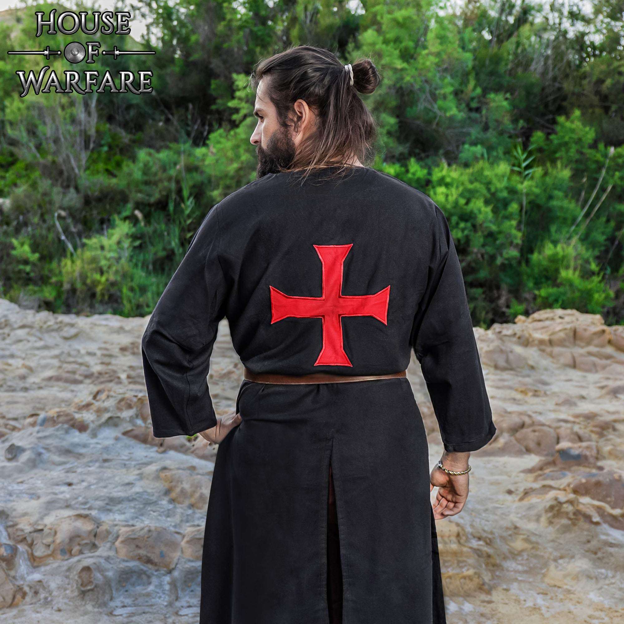 Túnica templaria negra con cruz roja - imagen 5