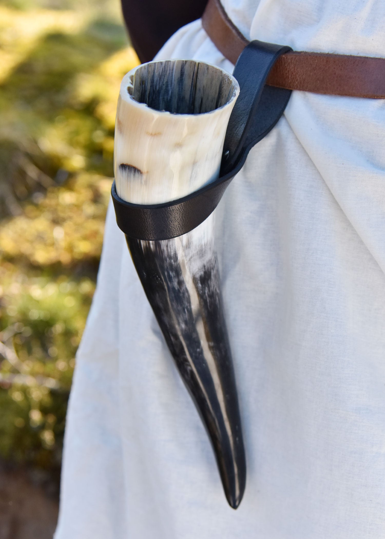 Imagen única de: Sencillo Soporte Para Cinturón De Cuero Para Cuerno Para Beber, Soporte Para Cuerno, Negro