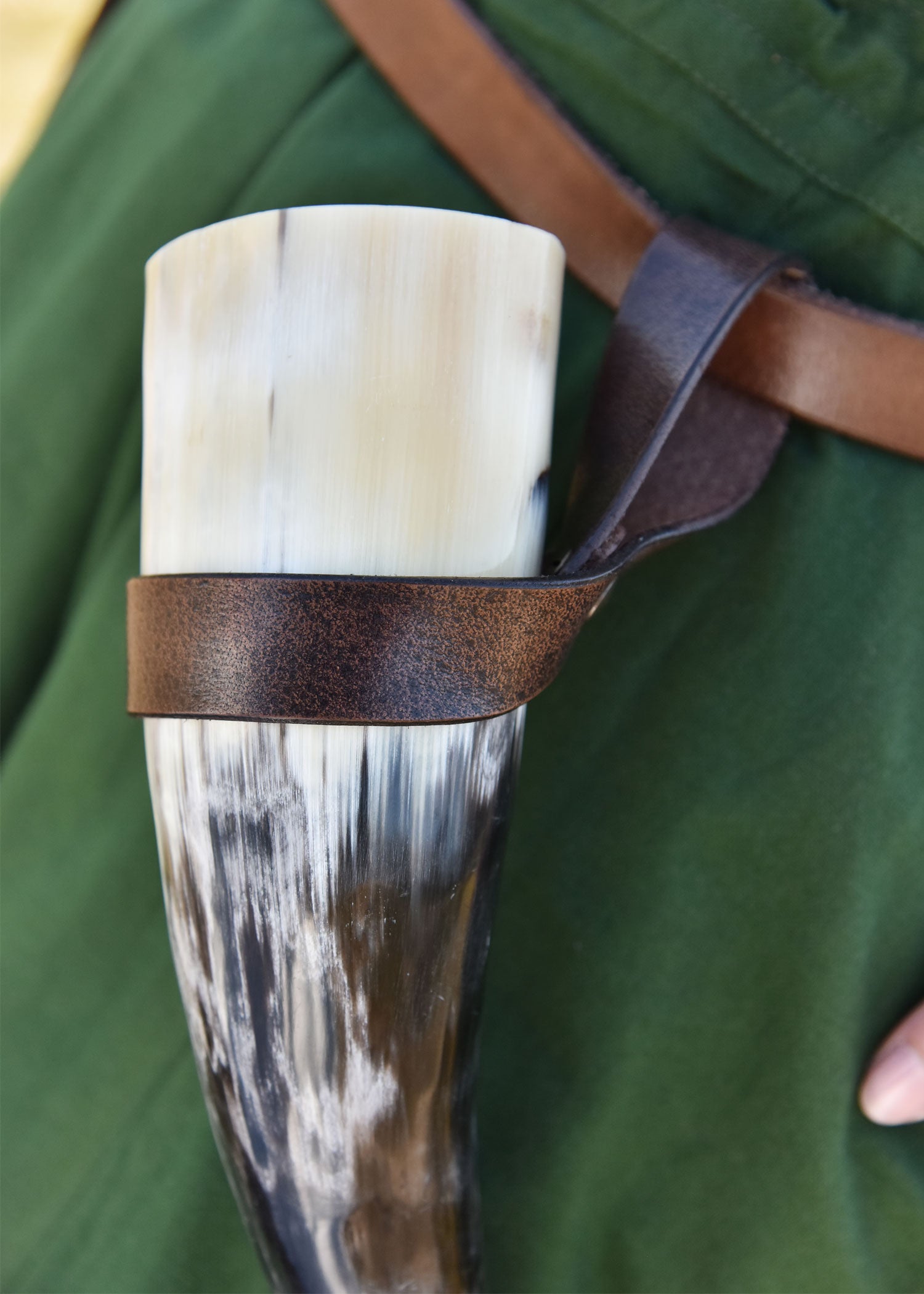 Imagen única de: Sencillo Soporte Para Cinturón De Cuero Para Cuerno Para Beber, Soporte Para Cuerno, Marrón Oscuro