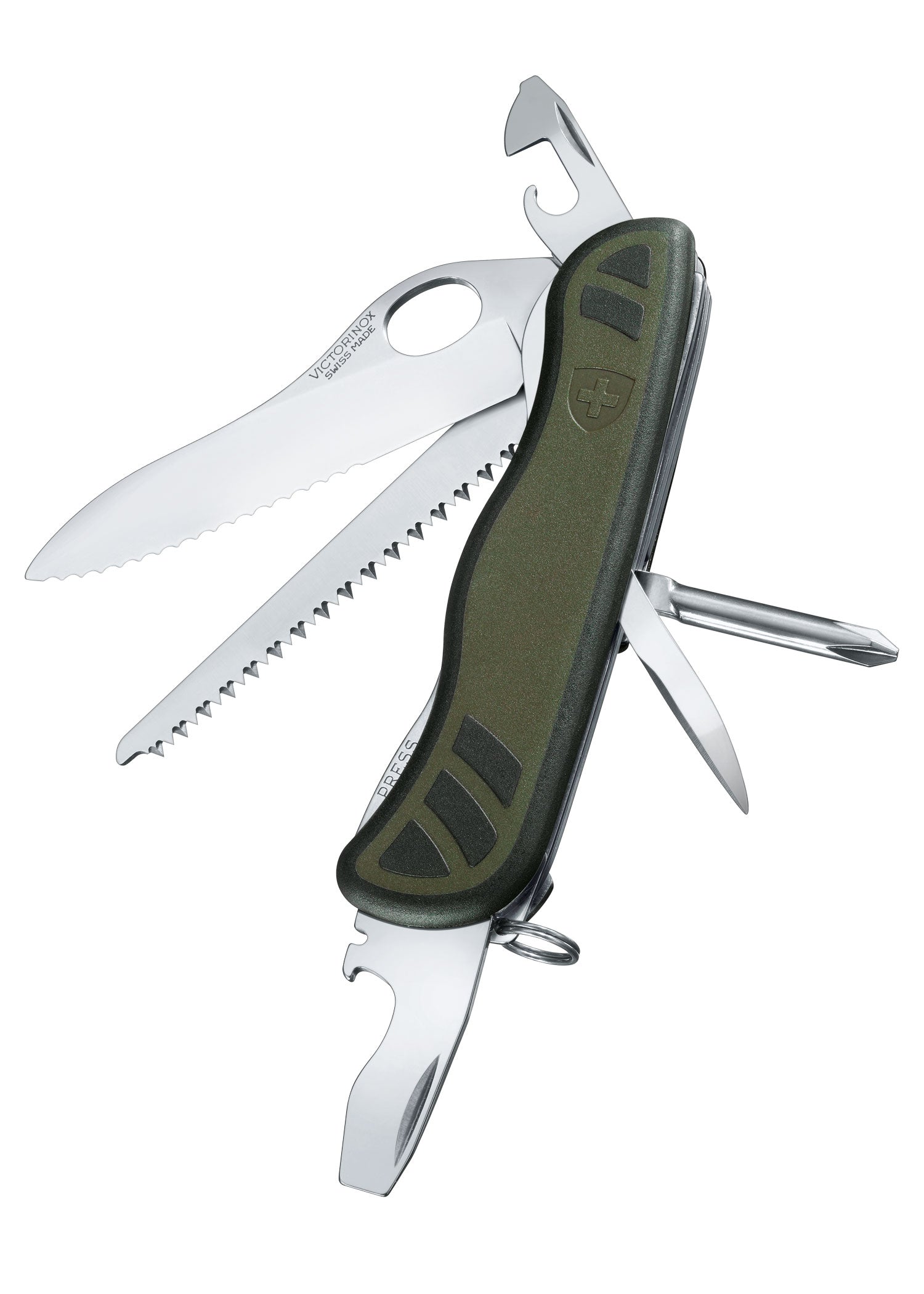 Imagen única de: Cuchillo Soldado Suizo 08, Verde/negro