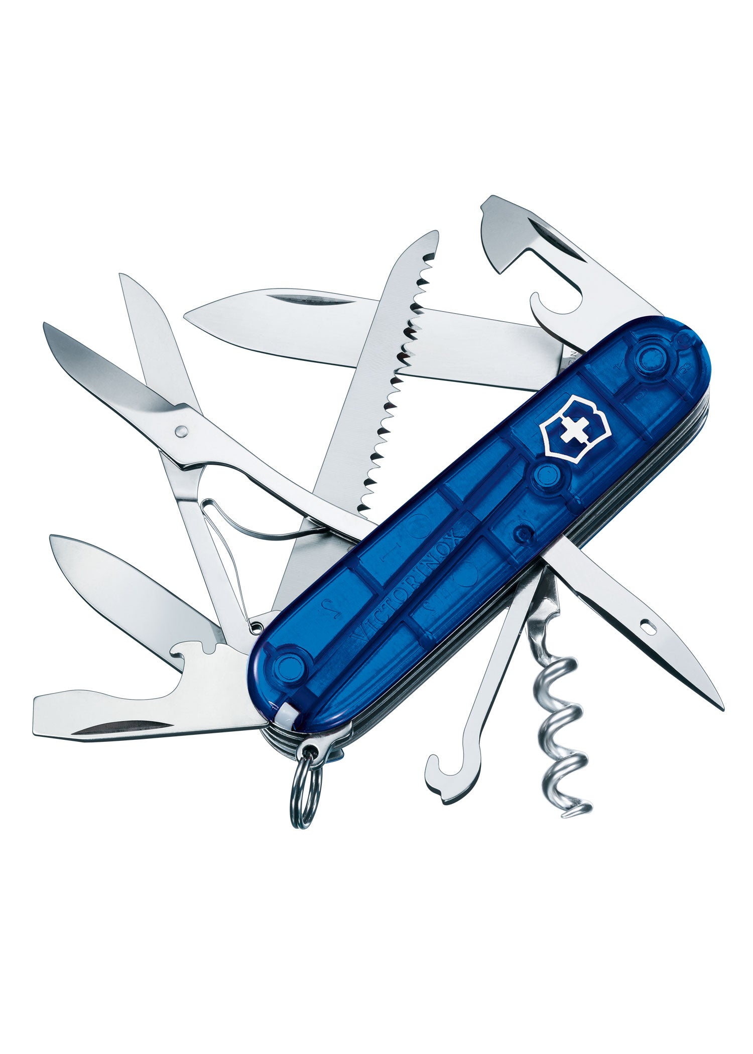 Imagen única de: Cuchillo De Oficial Huntsman, Azul Transparente.