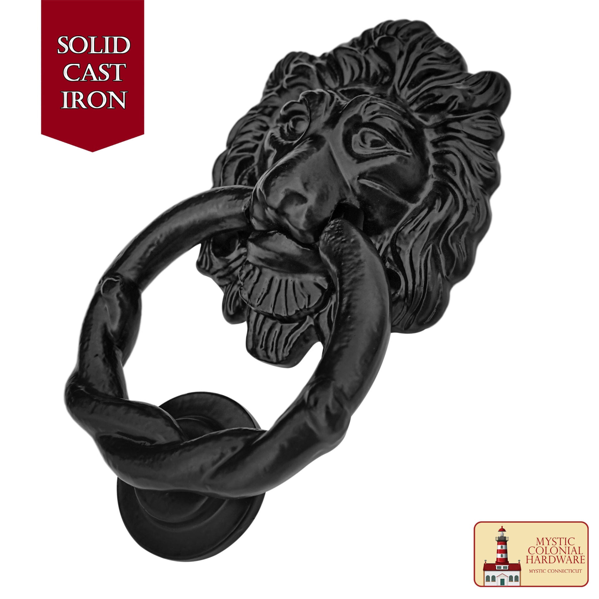 Imagen única de: Aldaba con Cabeza de León Hecha a Mano Aldaba Antigua con Anillo