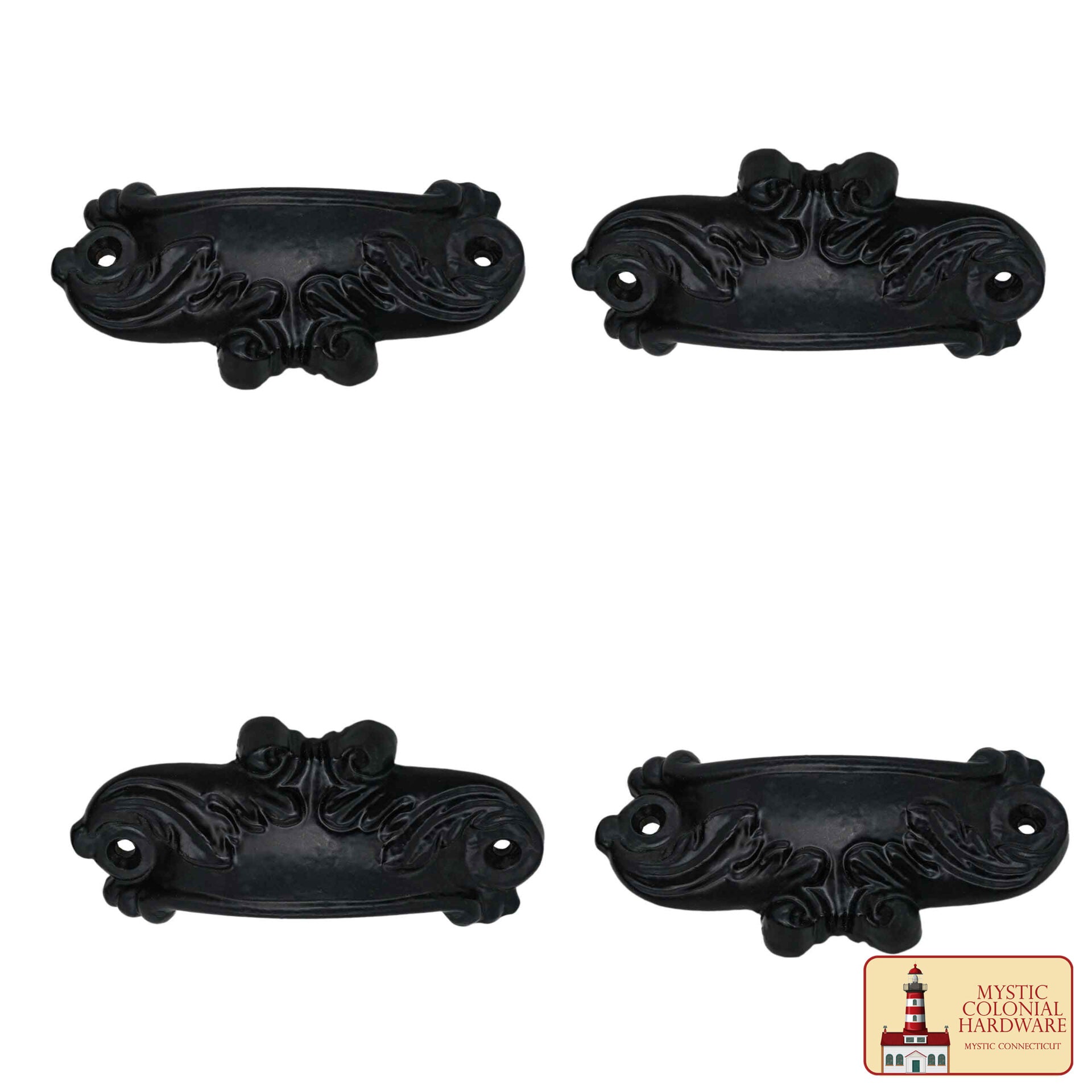 Imagen única de: Juego de 4 Tiradores de Hierro Fundido Rústico: Ideal para Ambientes Victorianos, Coloniales, Retro, Steampunk, Góticos, Barrocos y Medievales, (10.3x5) Cm