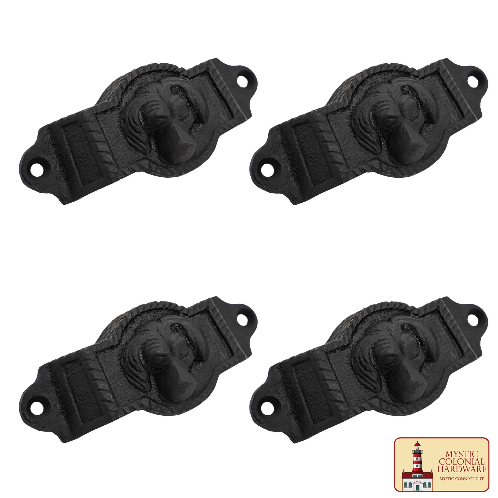 Imagen única de: Pack 4 Tiradores de Cajón Negro Plano Tiradores de Taza de Gabinete Herrajes de Cocina Tiradores de Gabinete Negro Mate Tiradores de Cajón