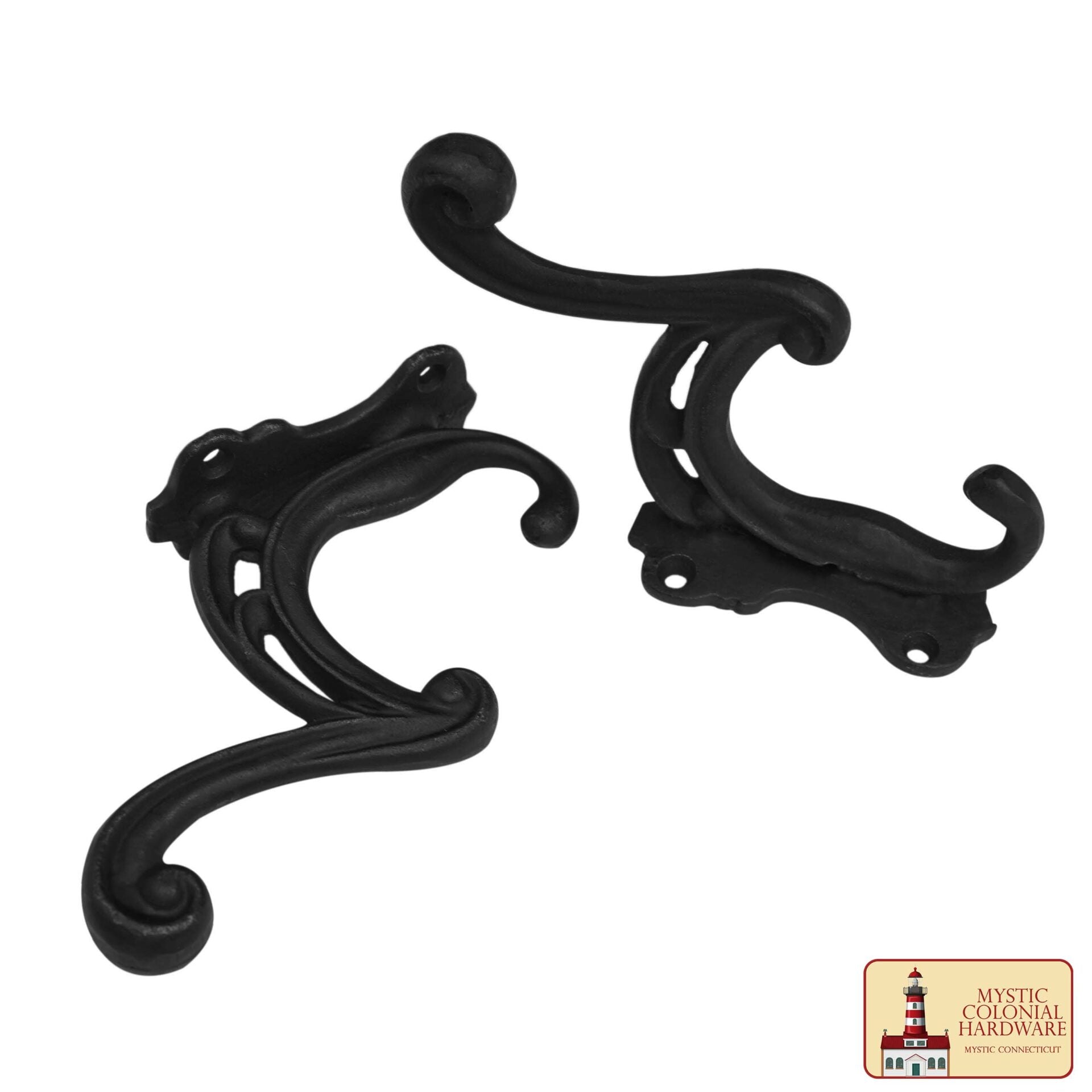 Imagen única de: Pack de 2 Ganchos de Pared de Hierro Fundido Rústico: Ideal para Colgar Abrigos, Bolsos, Toallas, Batas, Sombreros, (12x3,8) Cm
