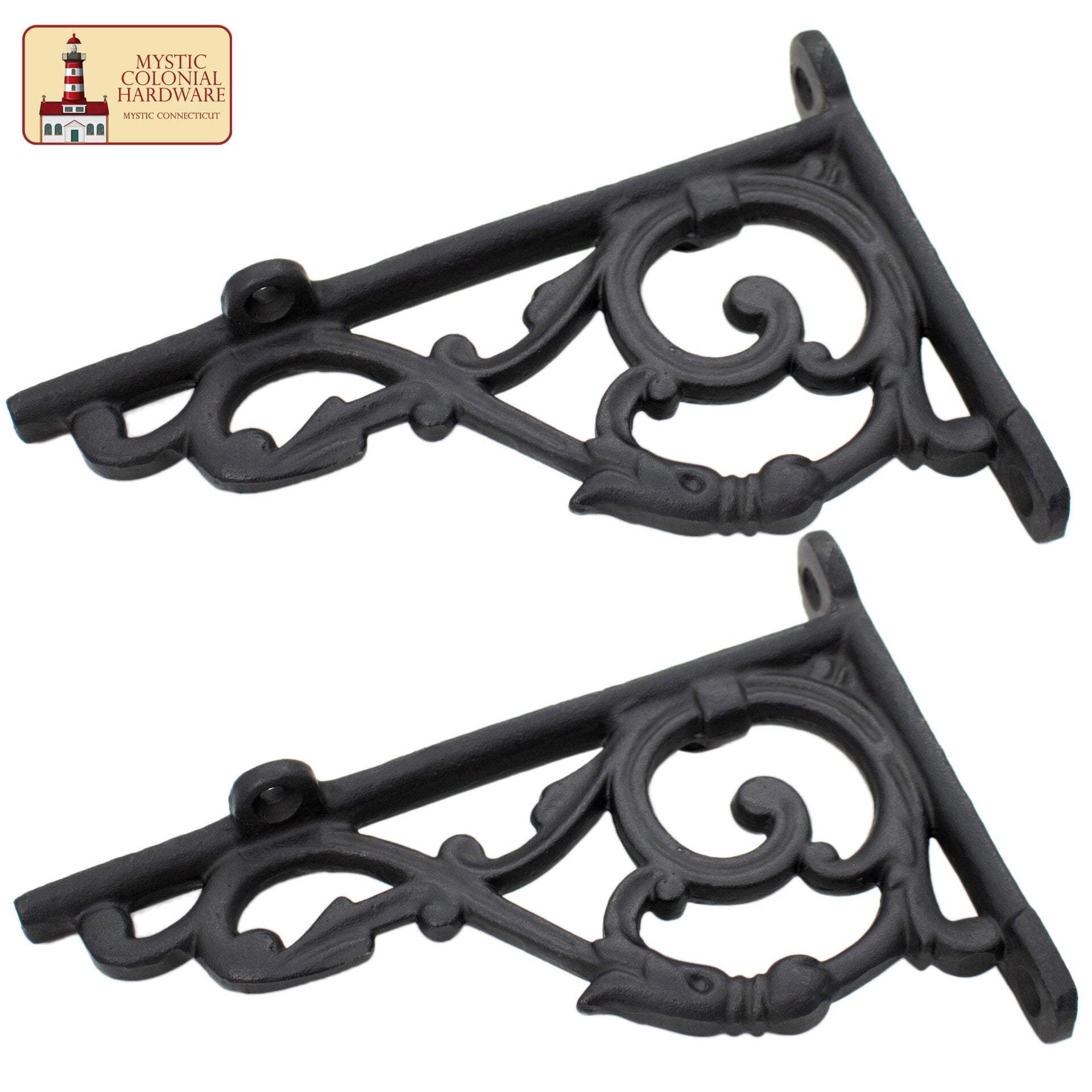 Soporte de estantería 4" x 6" de hierro forjado, estilo victoriano y gótico - imagen 2