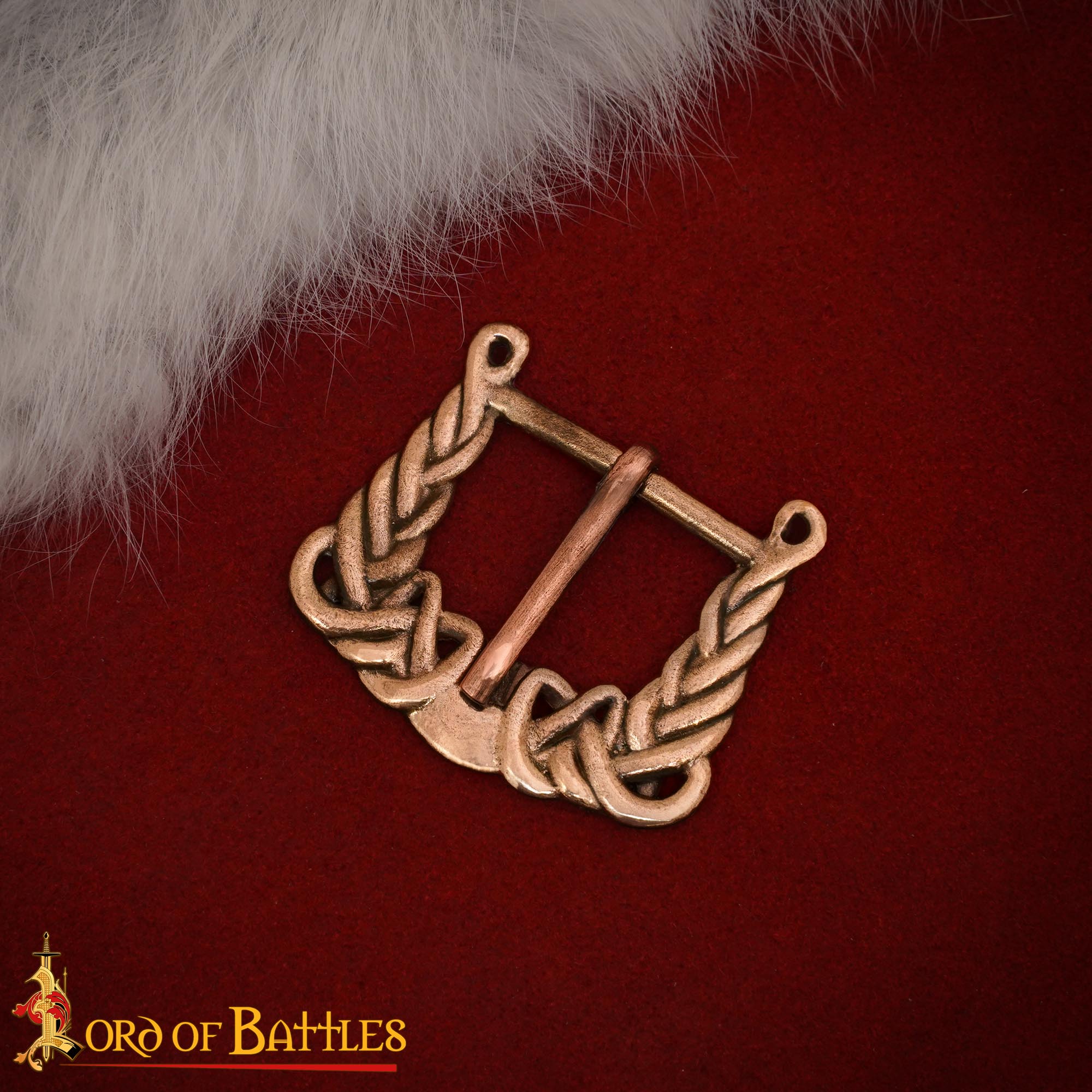 Hebilla vikinga de bronce con nudo para cinturones 2,5–3,5 cm