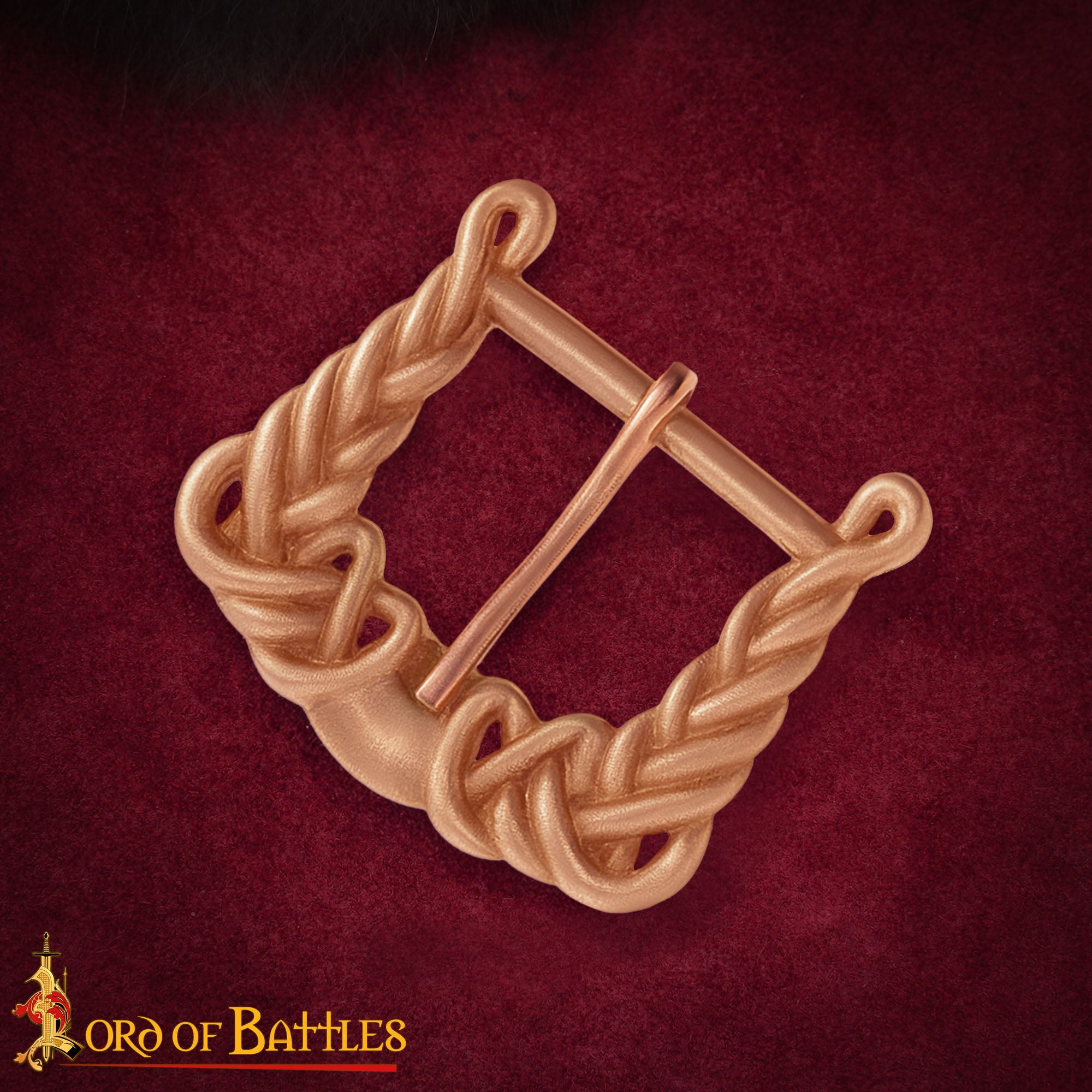 Hebilla vikinga de bronce con nudo para cinturones 2,5–3,5 cm - Regular Bronze Finish - L