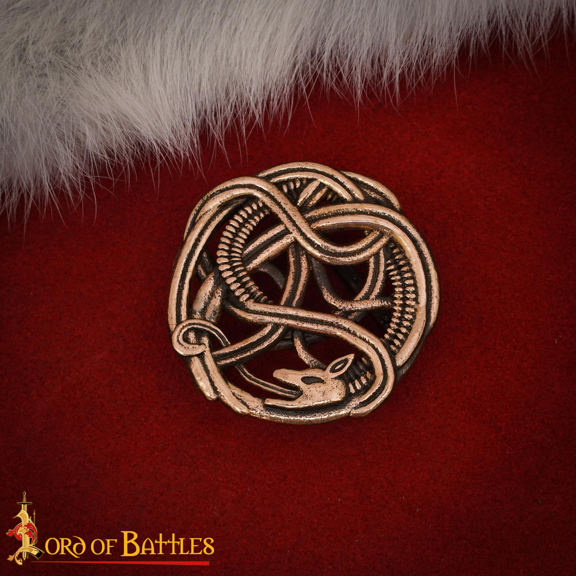 Hebilla de bronce con nudo de serpiente - estilo vikingo
