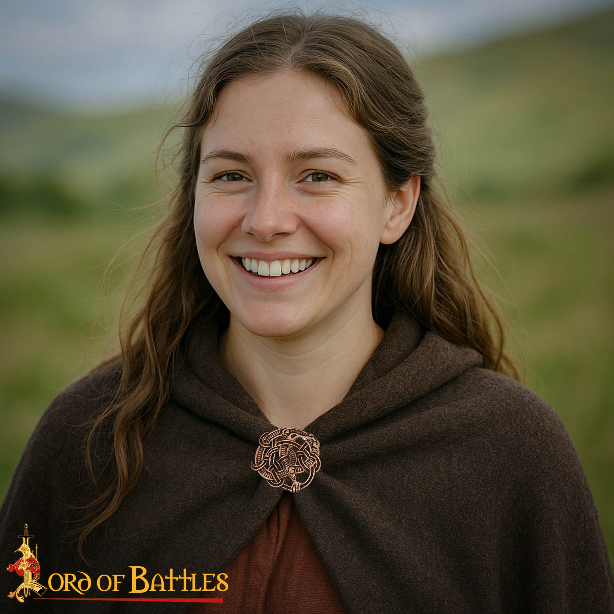 Imagen única de: Broche de Capa Vikingo de Bronce con Nudos Fundición a la Cera Perdida Cierre Redondo