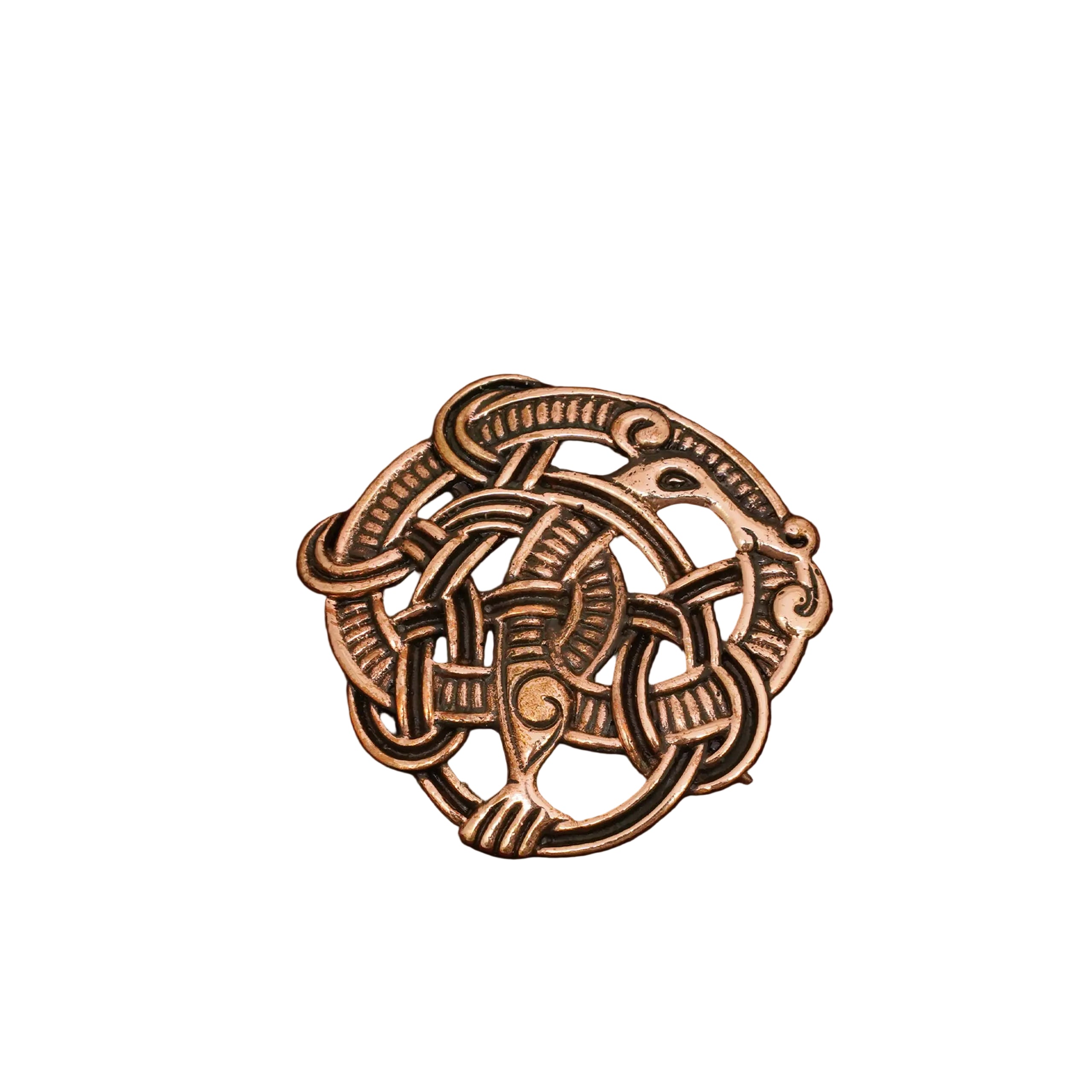Imagen única de: Broche de Capa Vikingo de Bronce con Nudos Fundición a la Cera Perdida Cierre Redondo