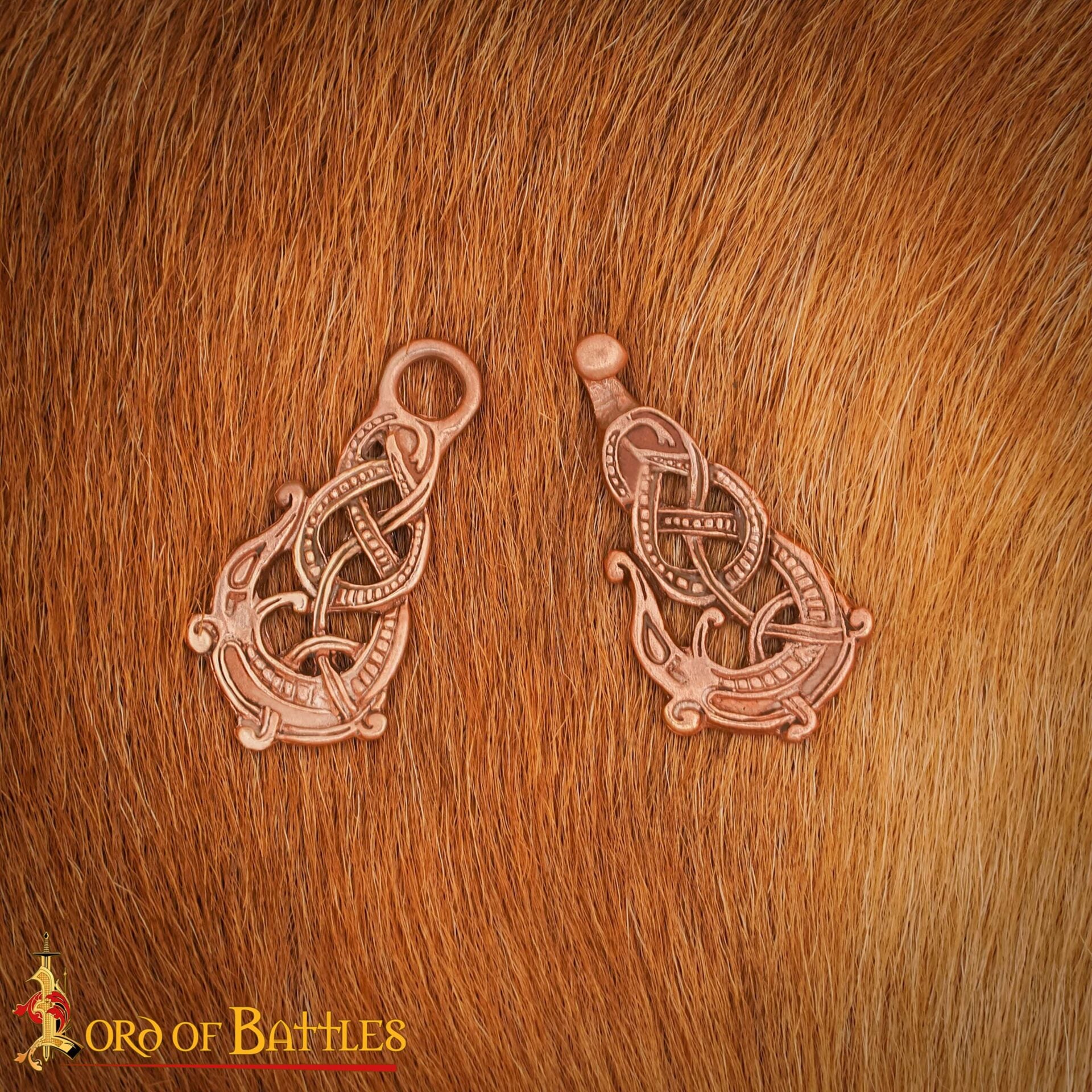 Broche vikingo de bronce en cera perdida - cierre doble con nudo - imagen 44