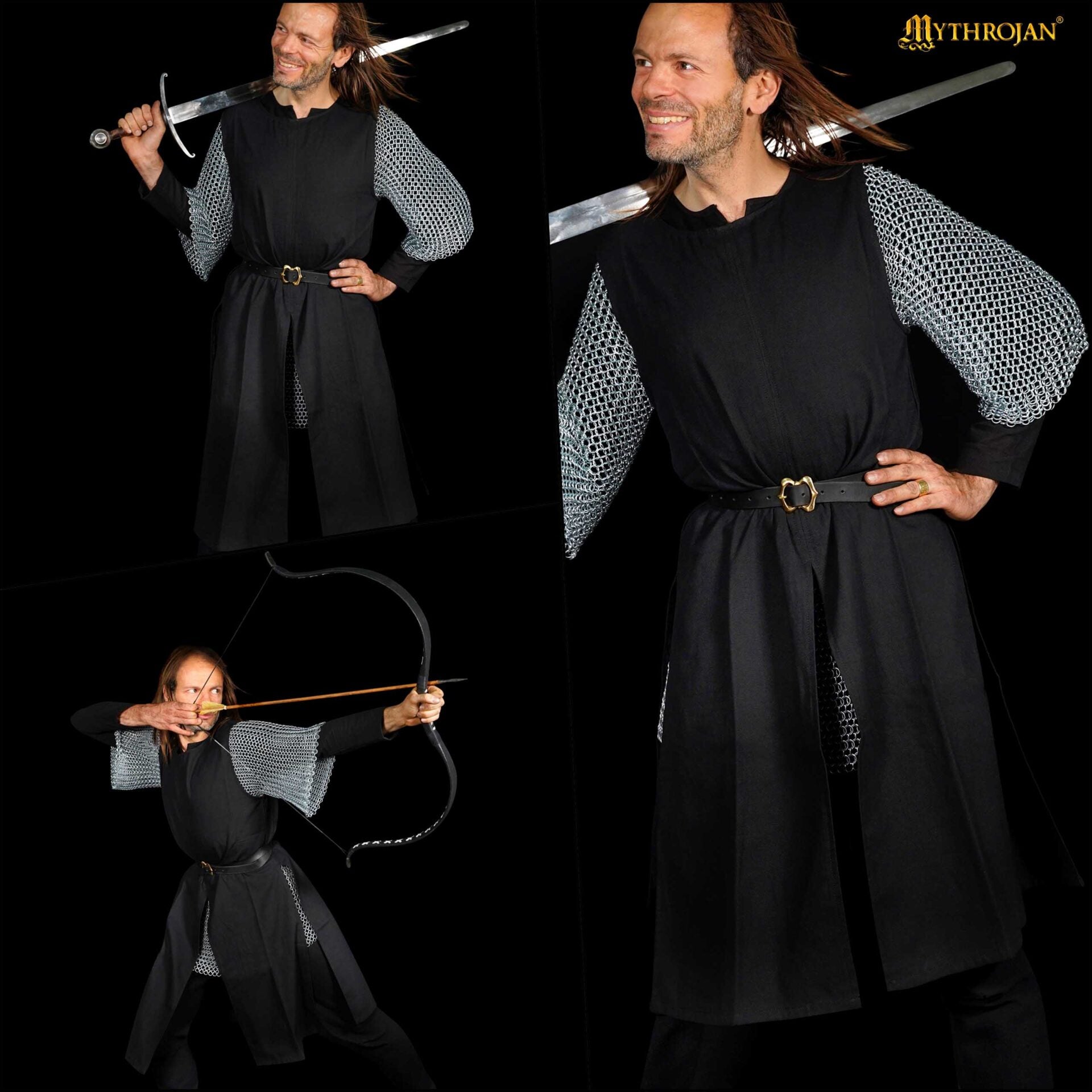 Tabardo medieval de algodón siglo XIV — sobrecota vikinga y normanda - imagen 11