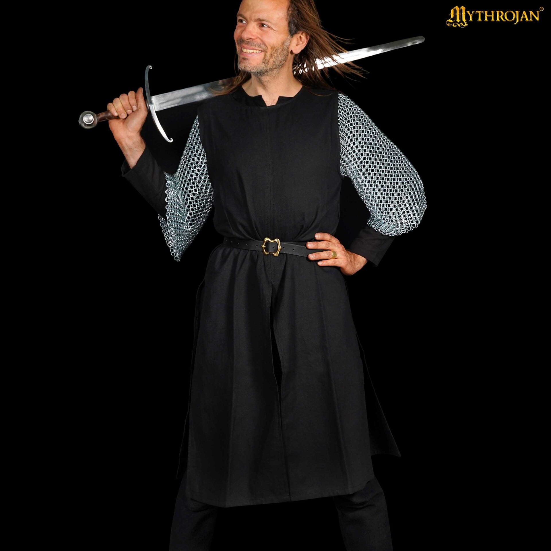 Tabardo medieval de algodón siglo XIV — sobrecota vikinga y normanda
