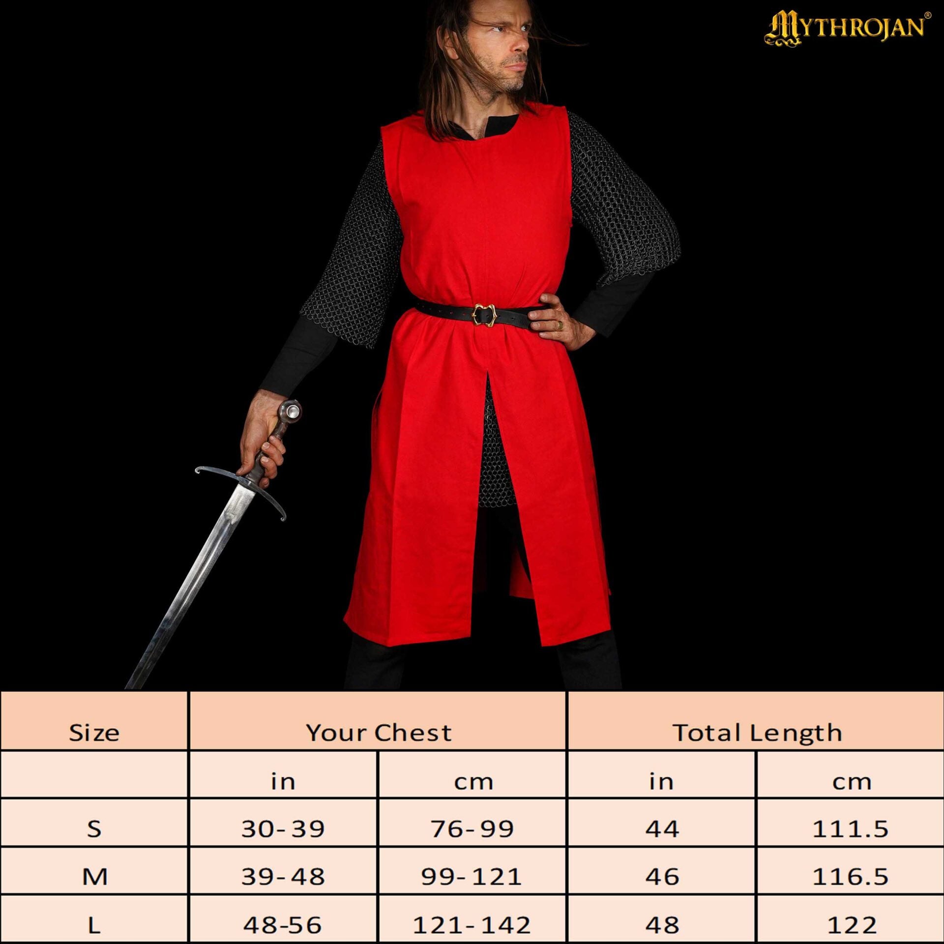 Tabardo medieval de algodón siglo XIV — sobrecota vikinga y normanda - imagen 7