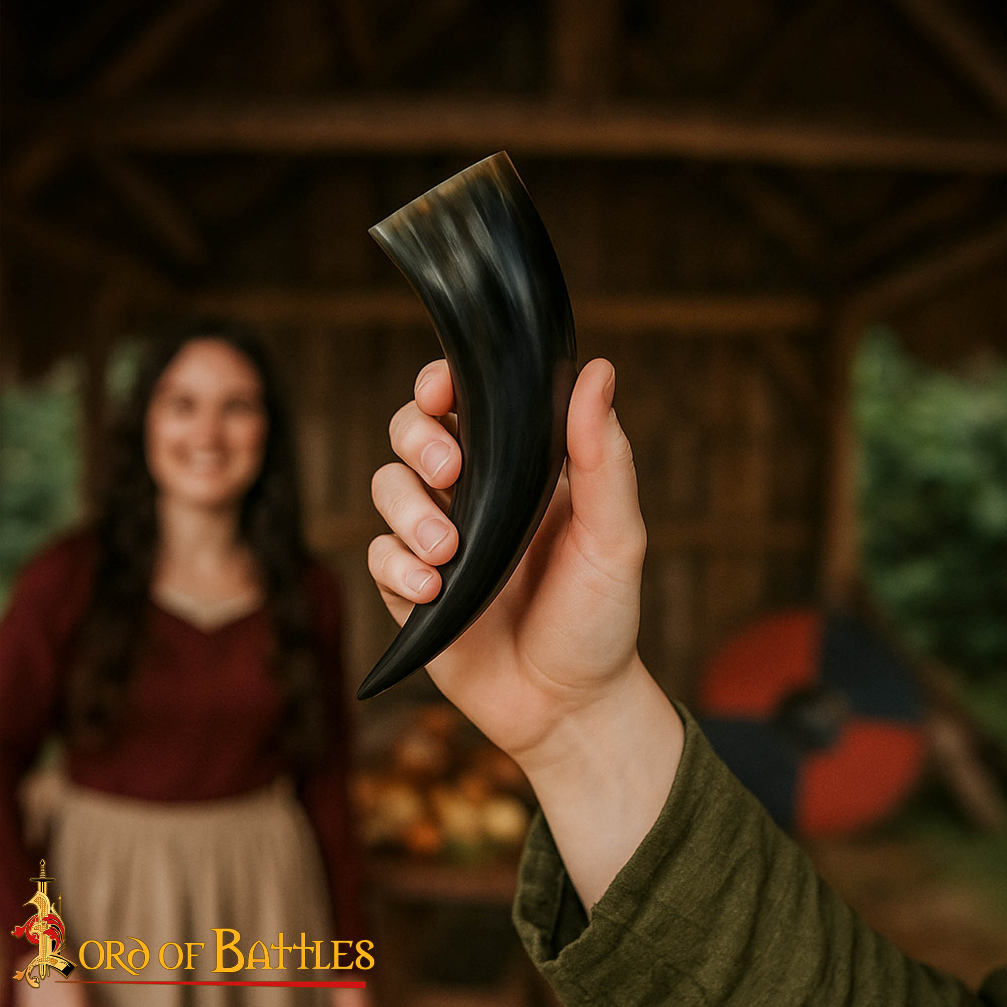 Imagen única de: Juego de 4 cuernos vikingos de beber 250 ml - cuerno de buey genuino - imagen 5
