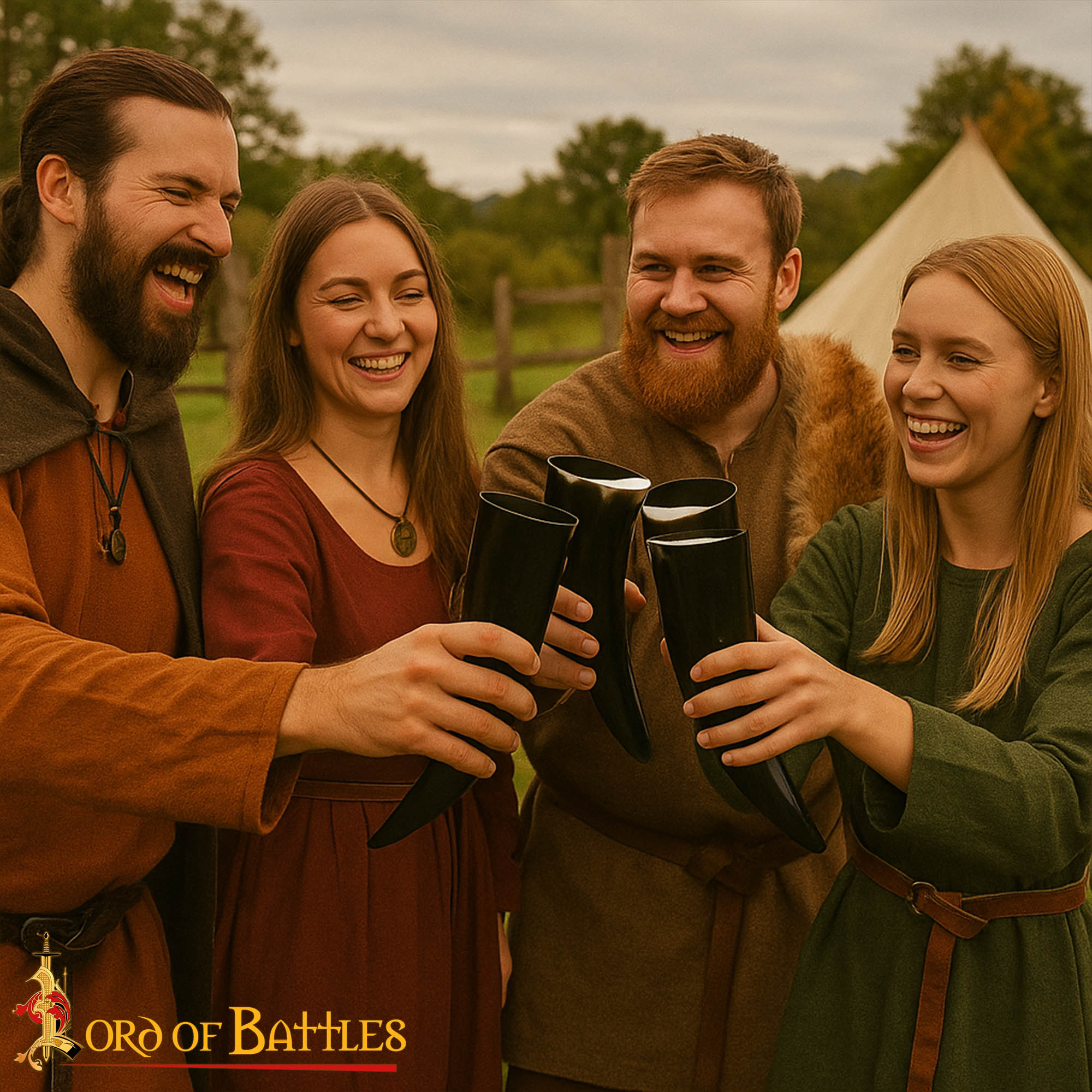 Imagen única de: Juego de 4 cuernos vikingos de beber 250 ml - cuerno de buey genuino - imagen 6