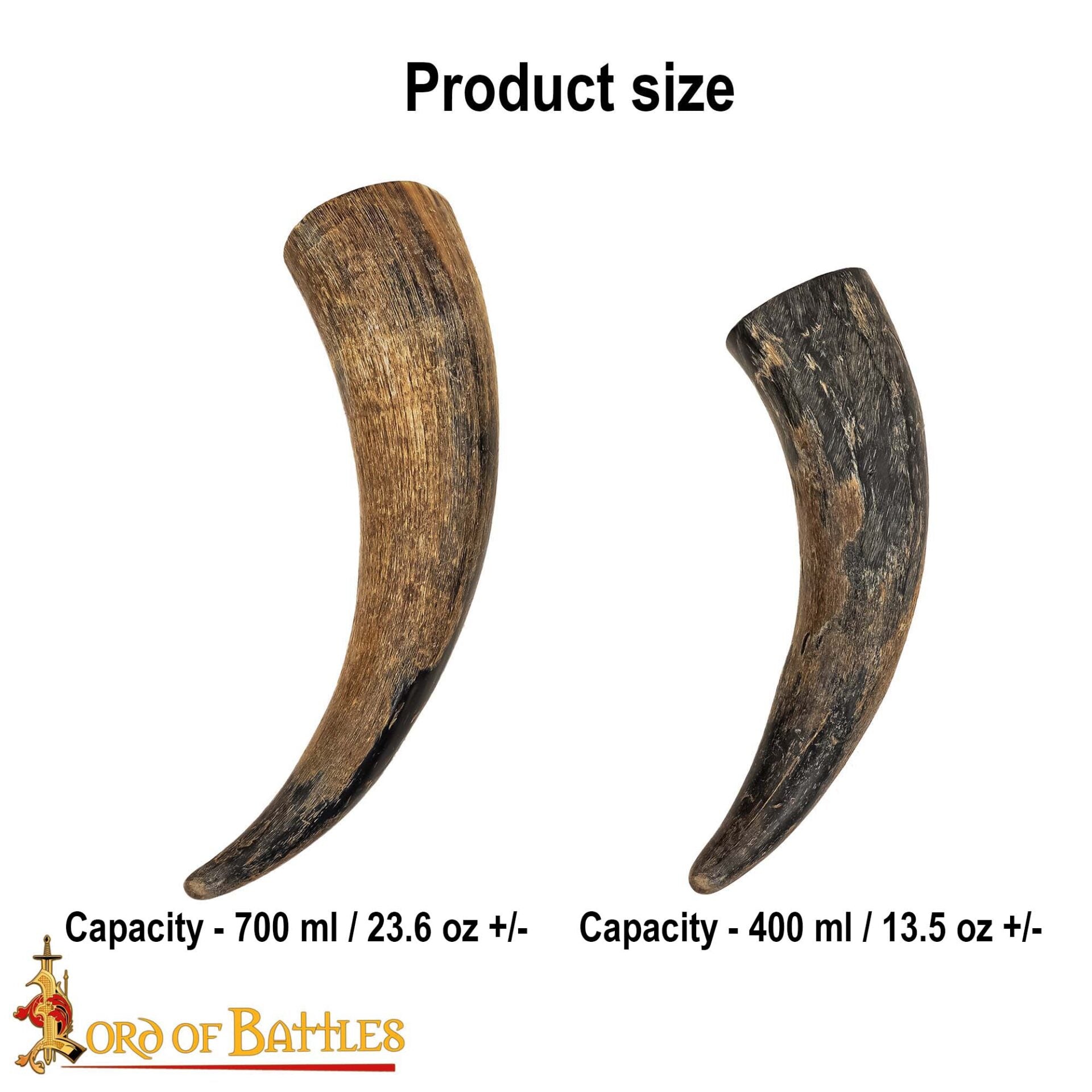 Cuerno vikingo de buey natural — Vaso artesanal para hidromiel - imagen 9
