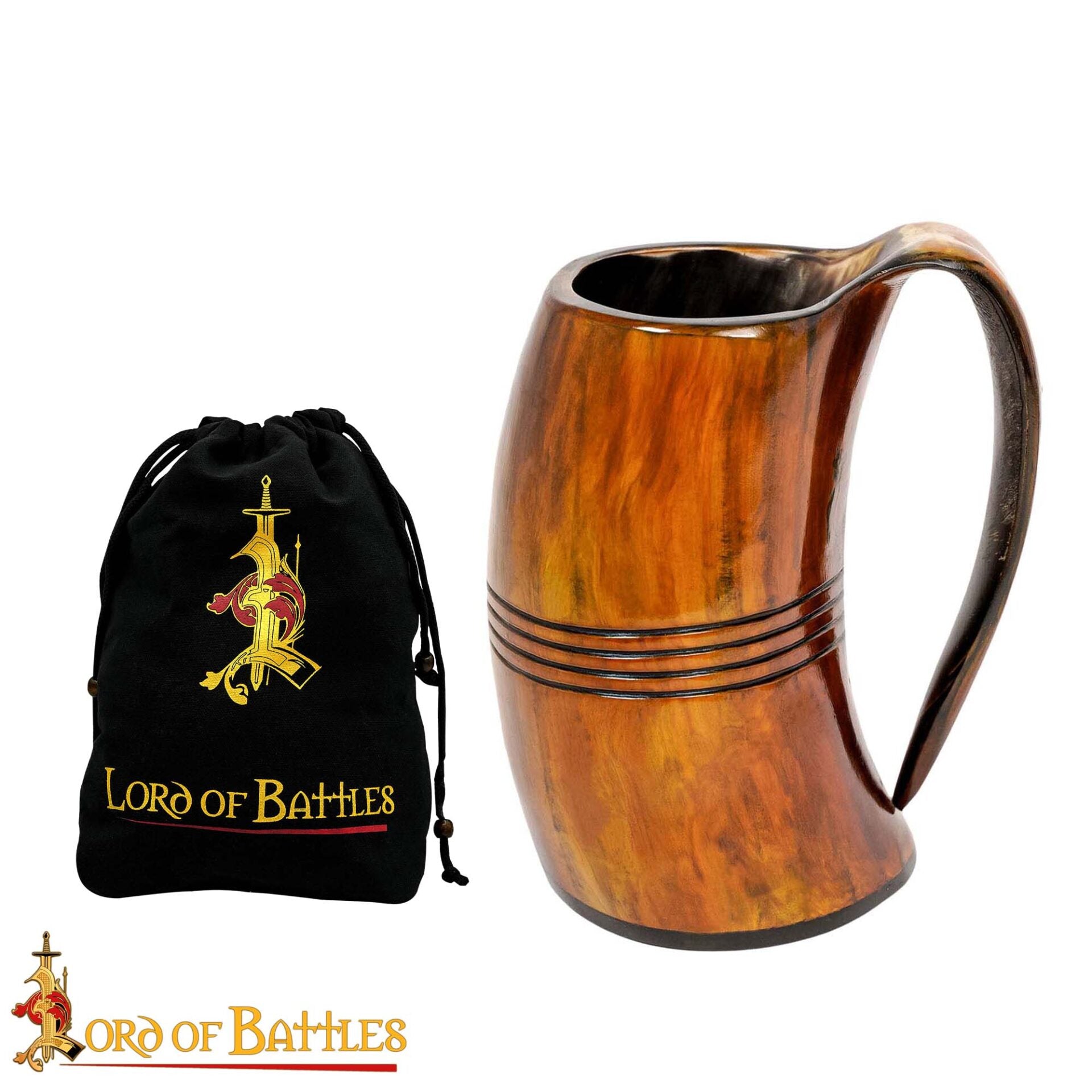 Jarra vikinga de cuerno de buey 500 ml - hecha a mano - imagen 4
