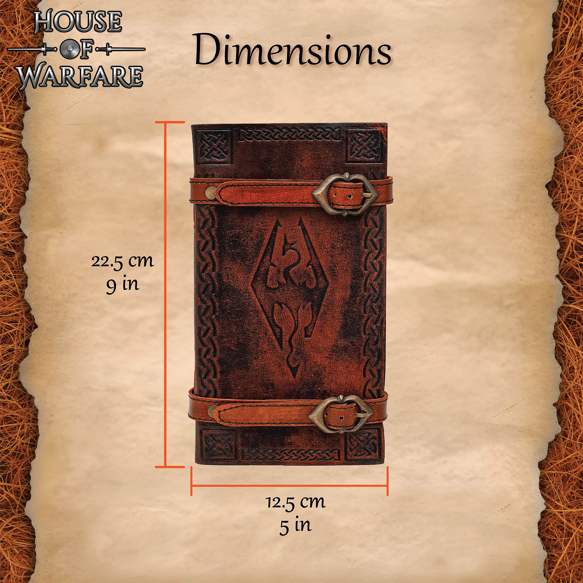Imagen única de: Diario Medieval de Piel con Emblema de Dragón y Cierre de Doble Correa