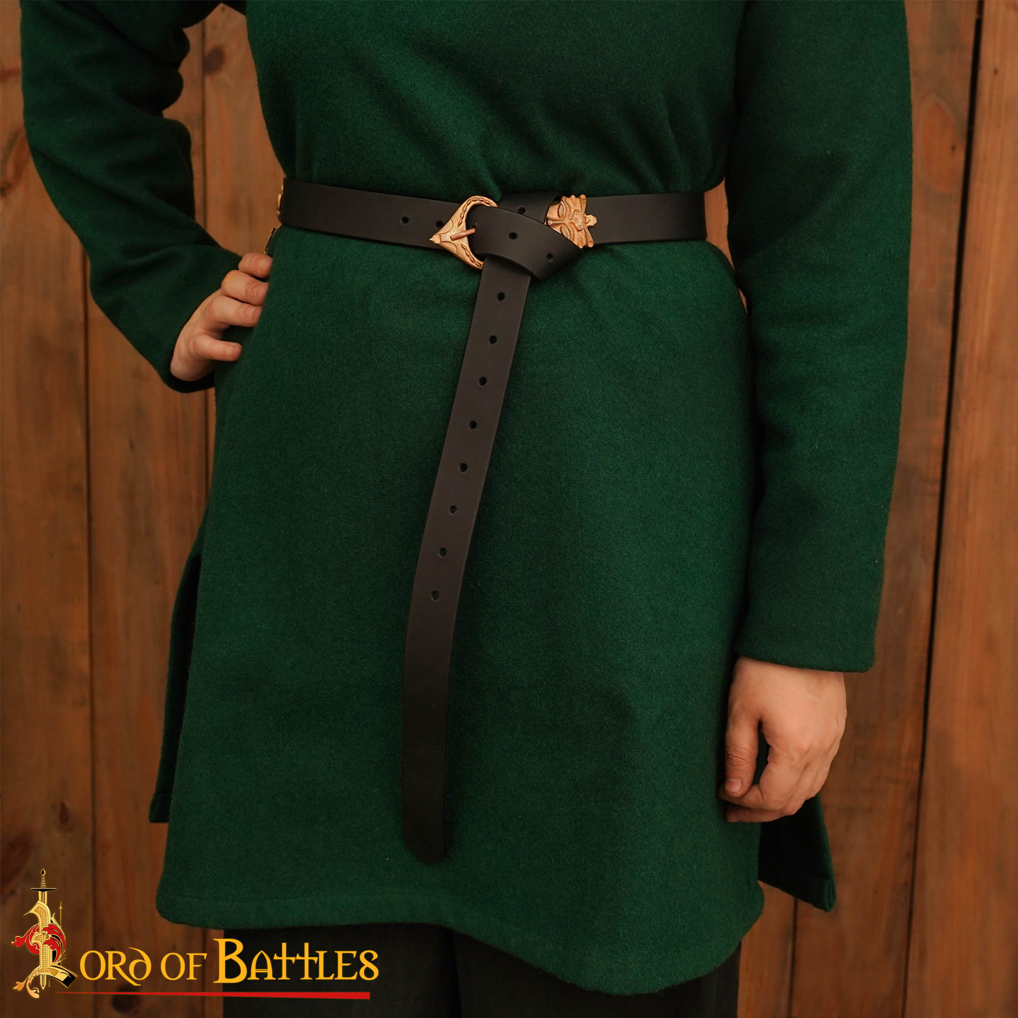 Imagen única de: Cinturón Sajón con Hebilla de Bronce Rey Pequeño