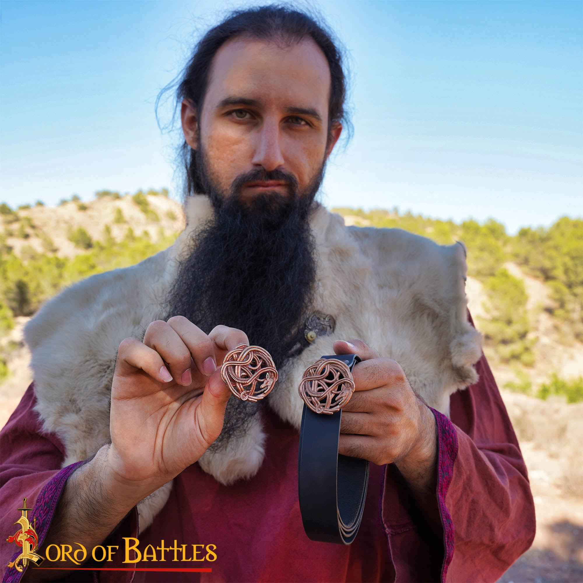 Imagen única de: Cinturón Celta con Hebilla de Serpiente de Bronce