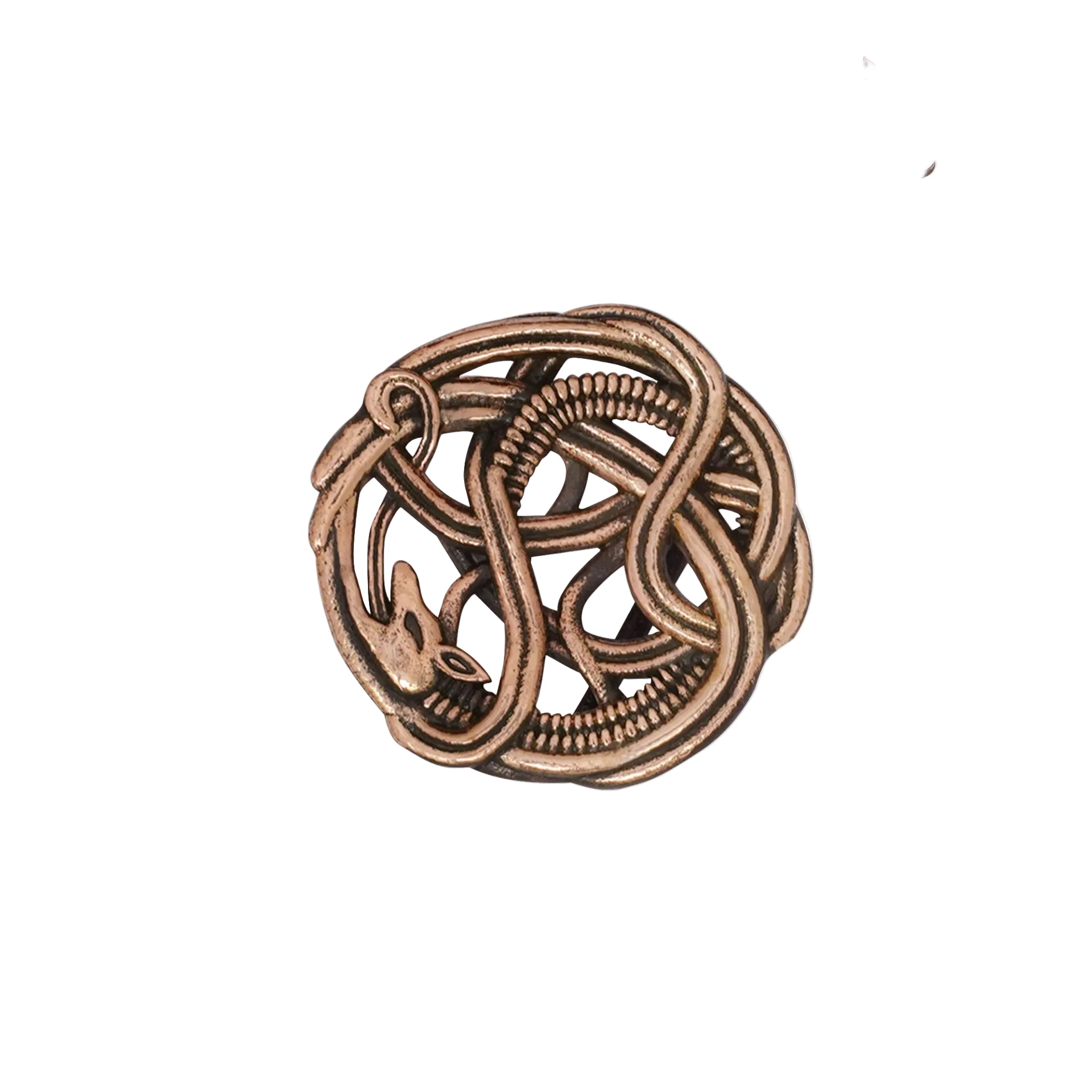 Hebilla de bronce con nudo de serpiente - estilo vikingo
