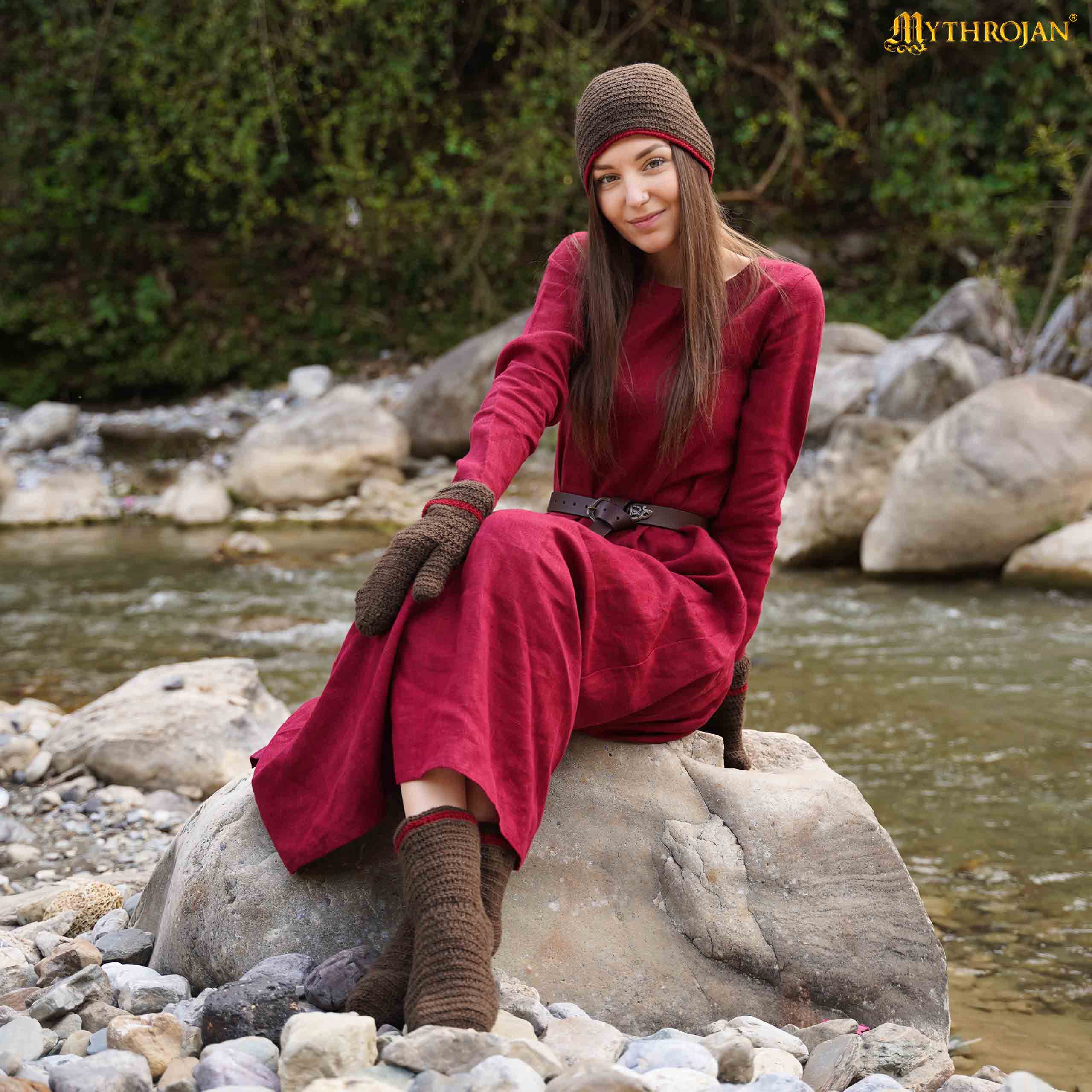 Calcetines naalbinding de lana 100% — hechos a mano, estilo vikingo - imagen 6