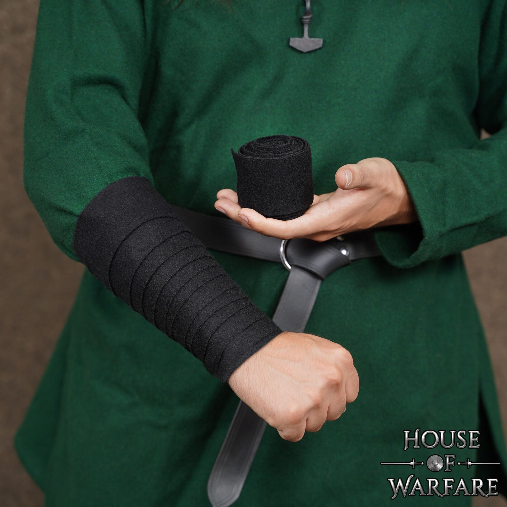 Vendas vikingas de brazo en mezcla 70% lana/30% nylon con fíbula de latón - par - imagen 20
