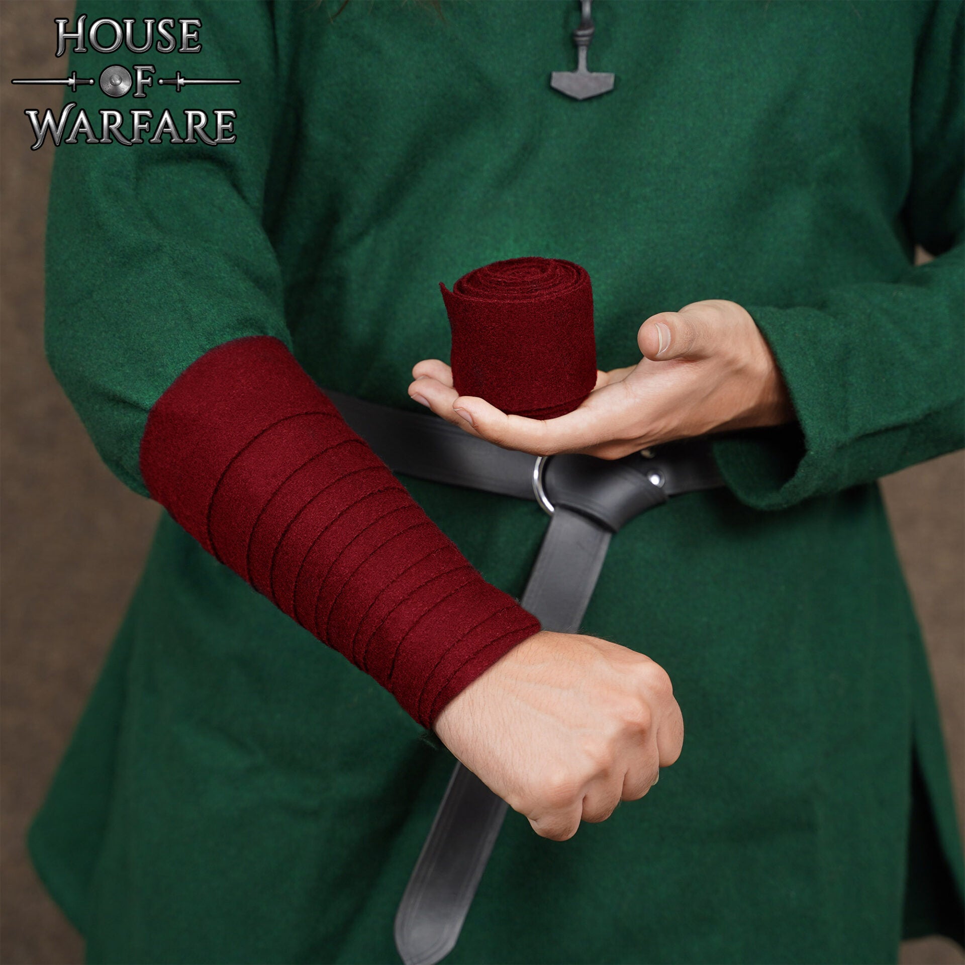 Vendas vikingas de brazo en mezcla 70% lana/30% nylon con fíbula de latón - par - imagen 10