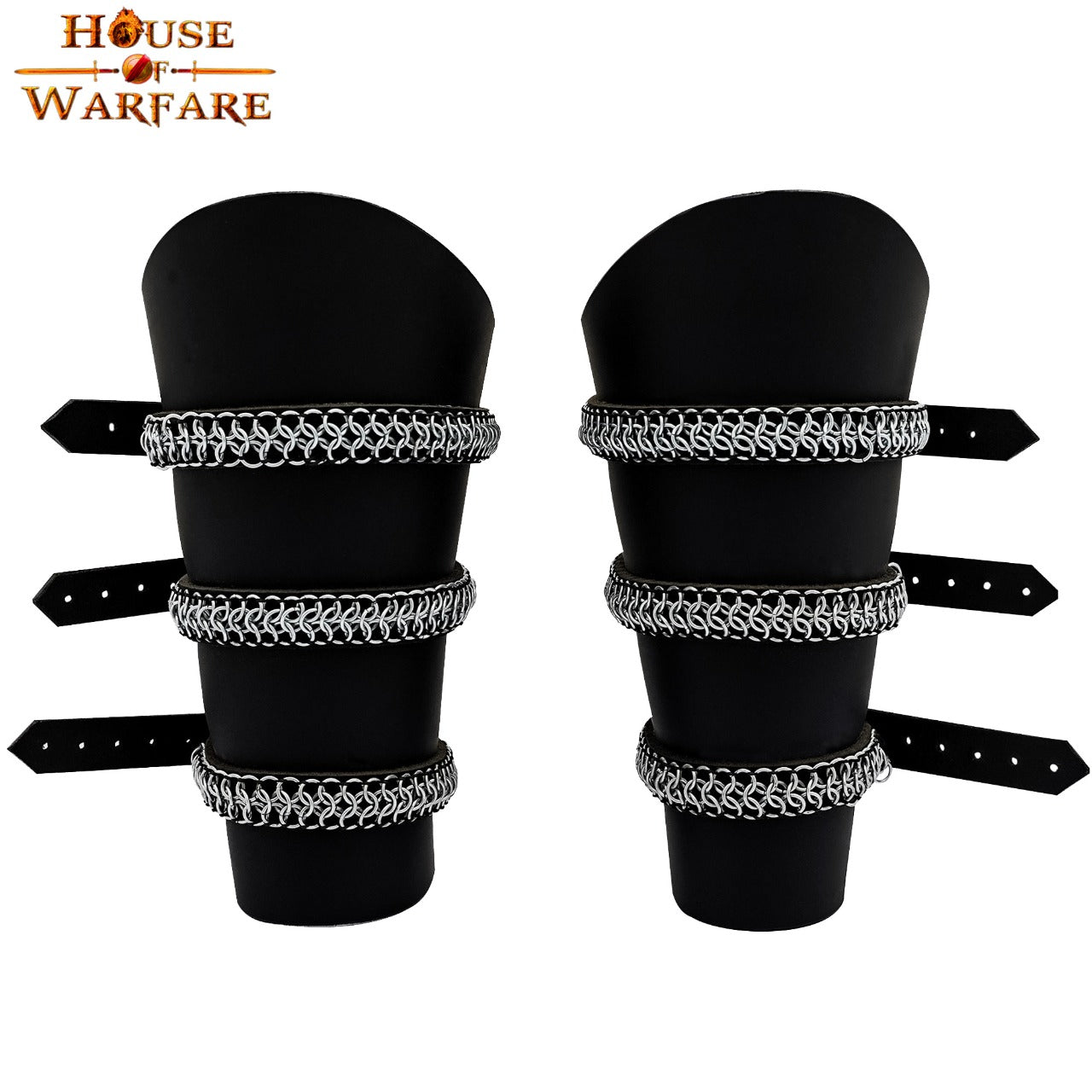 Brazales de cuero estilo guardabosques con hileras de malla - imagen 6