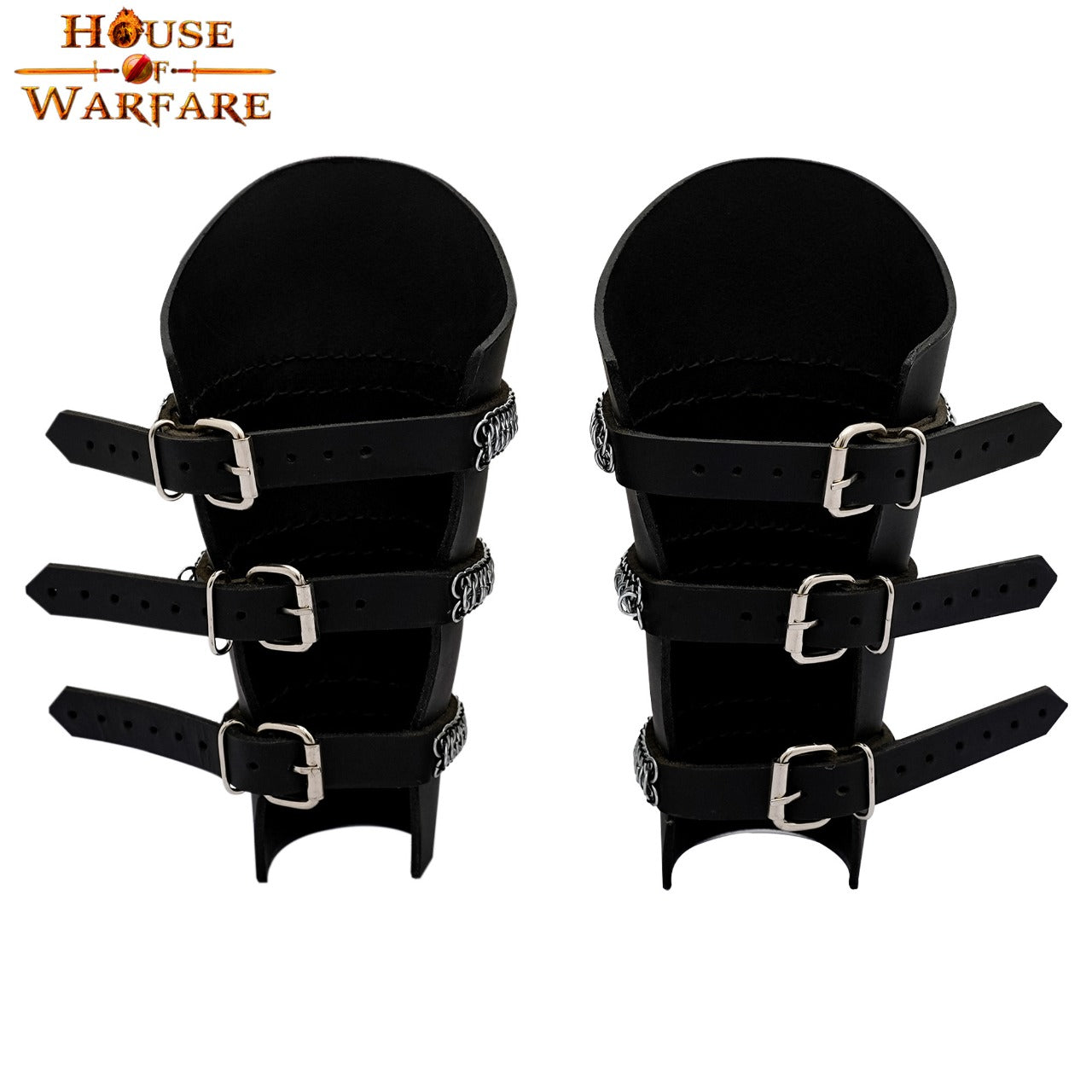 Brazales de cuero estilo guardabosques con hileras de malla - imagen 4