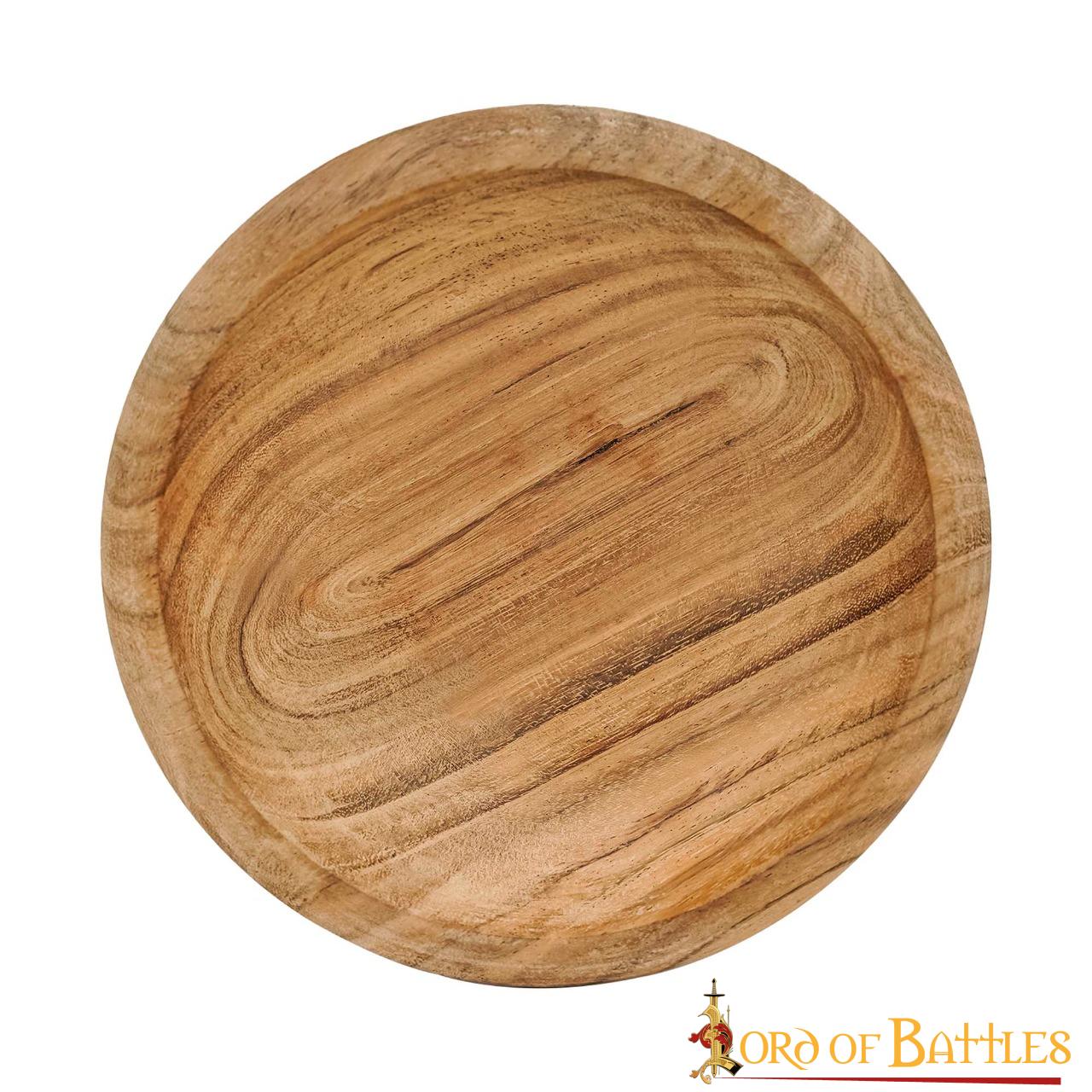 Imagen única de: Viking Feast Tazón Ancho de Madera Hecho a Mano Cubiertos Útiles de Madera Dura