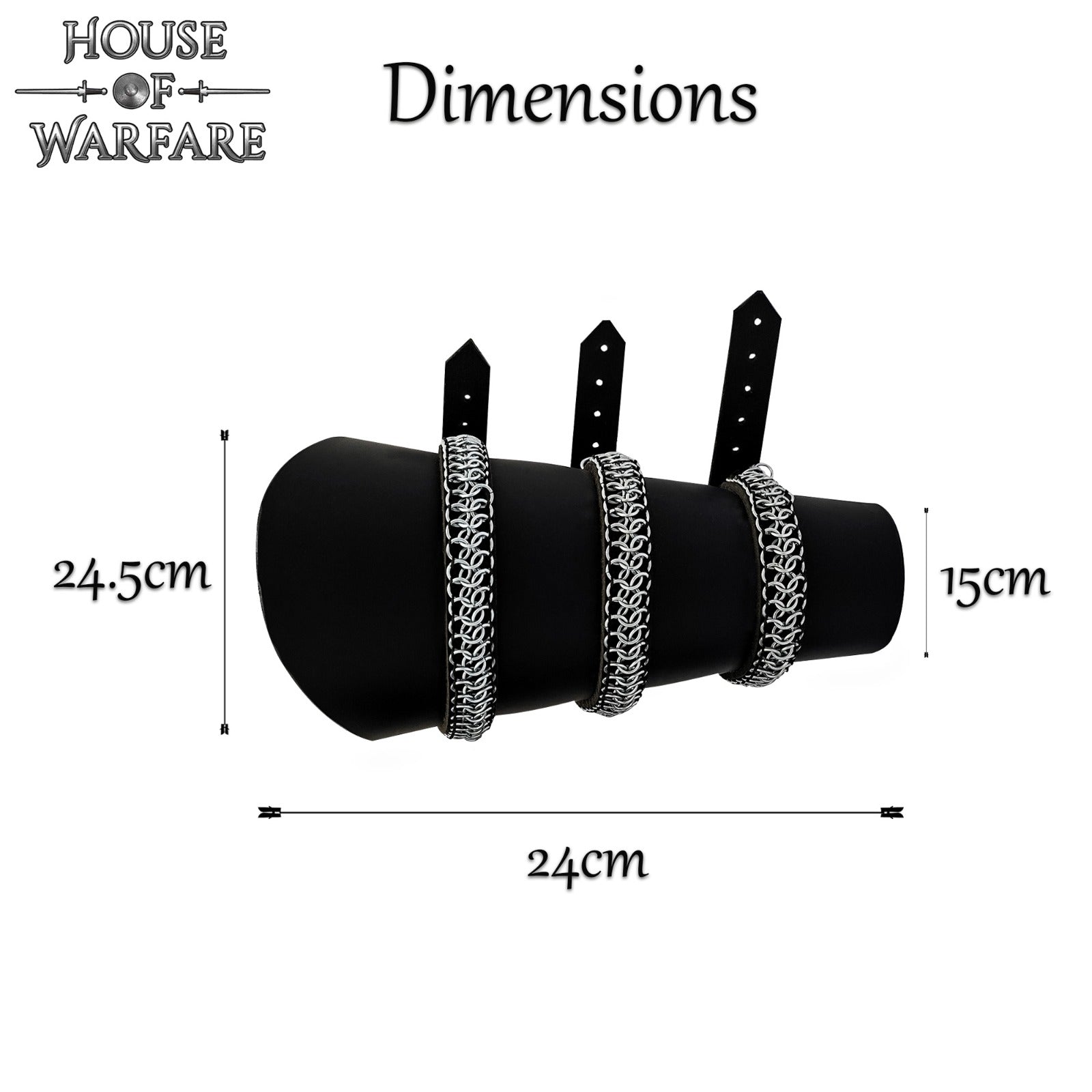 Brazales de cuero estilo guardabosques con hileras de malla - imagen 3